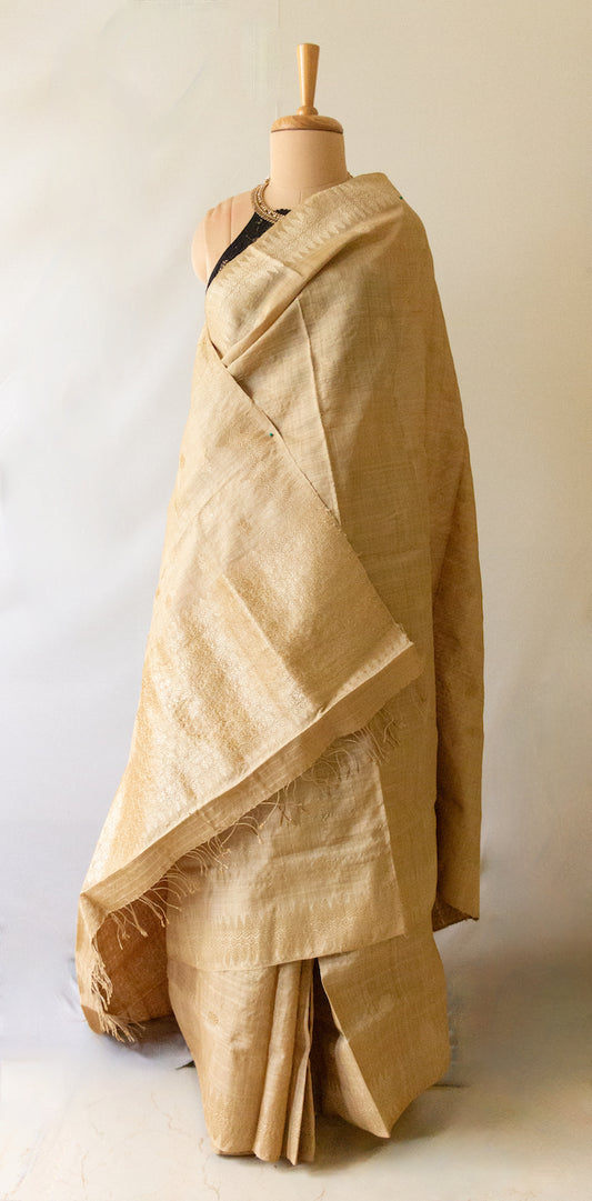 Luxurious Golden Muga Silk Saree from Assam , India