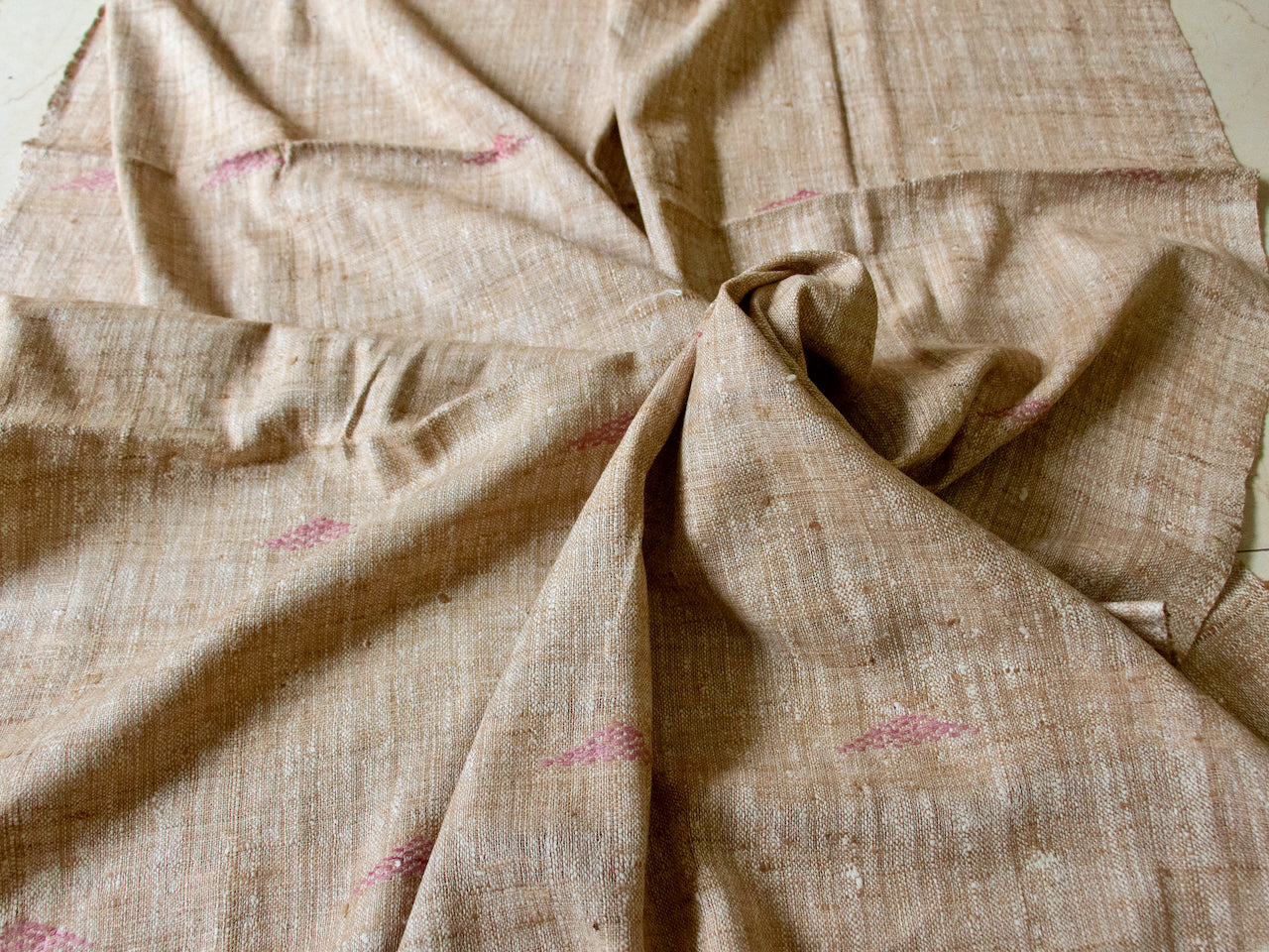 Natural Dyed HandSpun / Handwoven  Eri Silk Fabric by yard from Assam