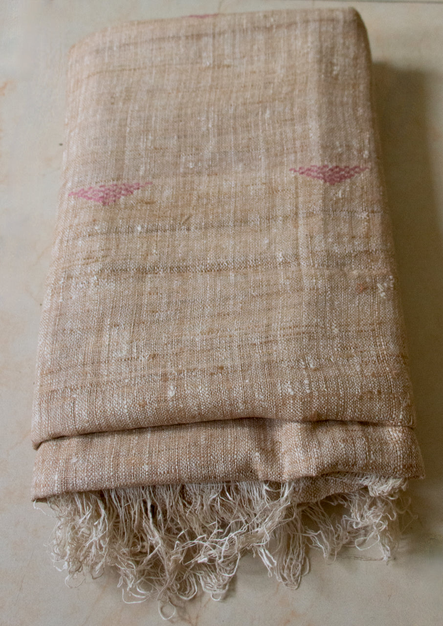 Natural Dyed HandSpun / Handwoven  Eri Silk Fabric by yard from Assam