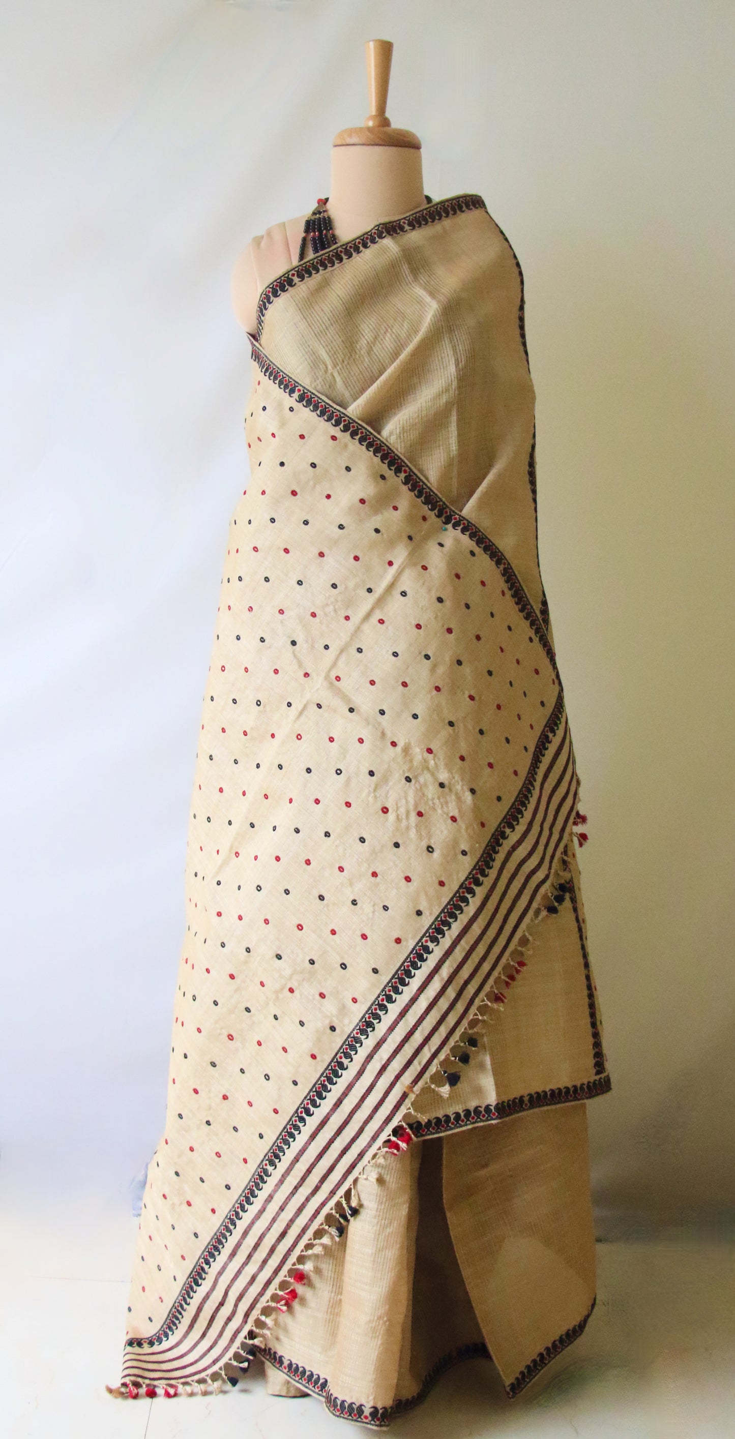 Muga Silk Saree in classic Black floral motifs from Assam