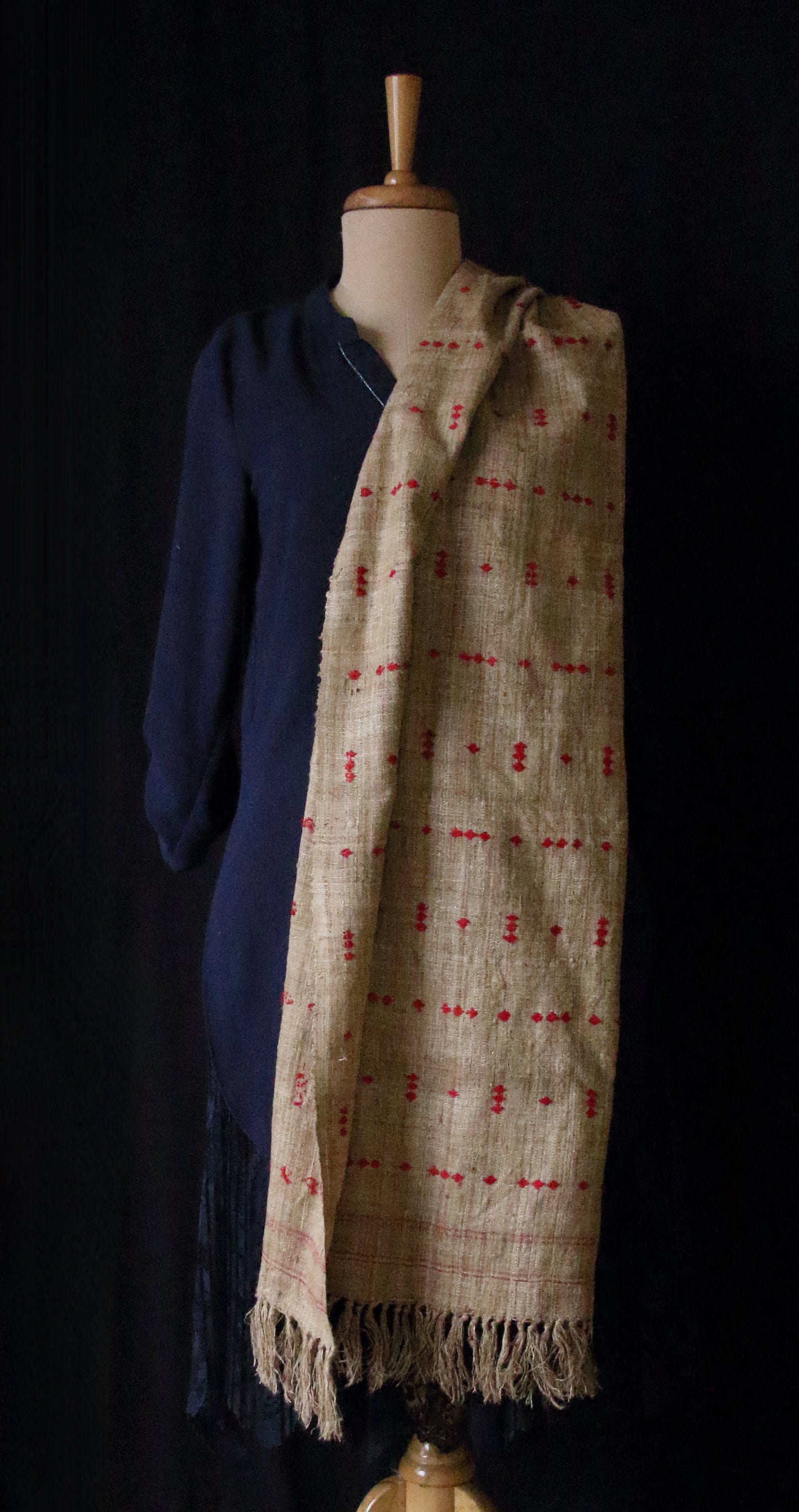 Handwoven Hand spun Muga Ghicha Silk Scarf from Assam