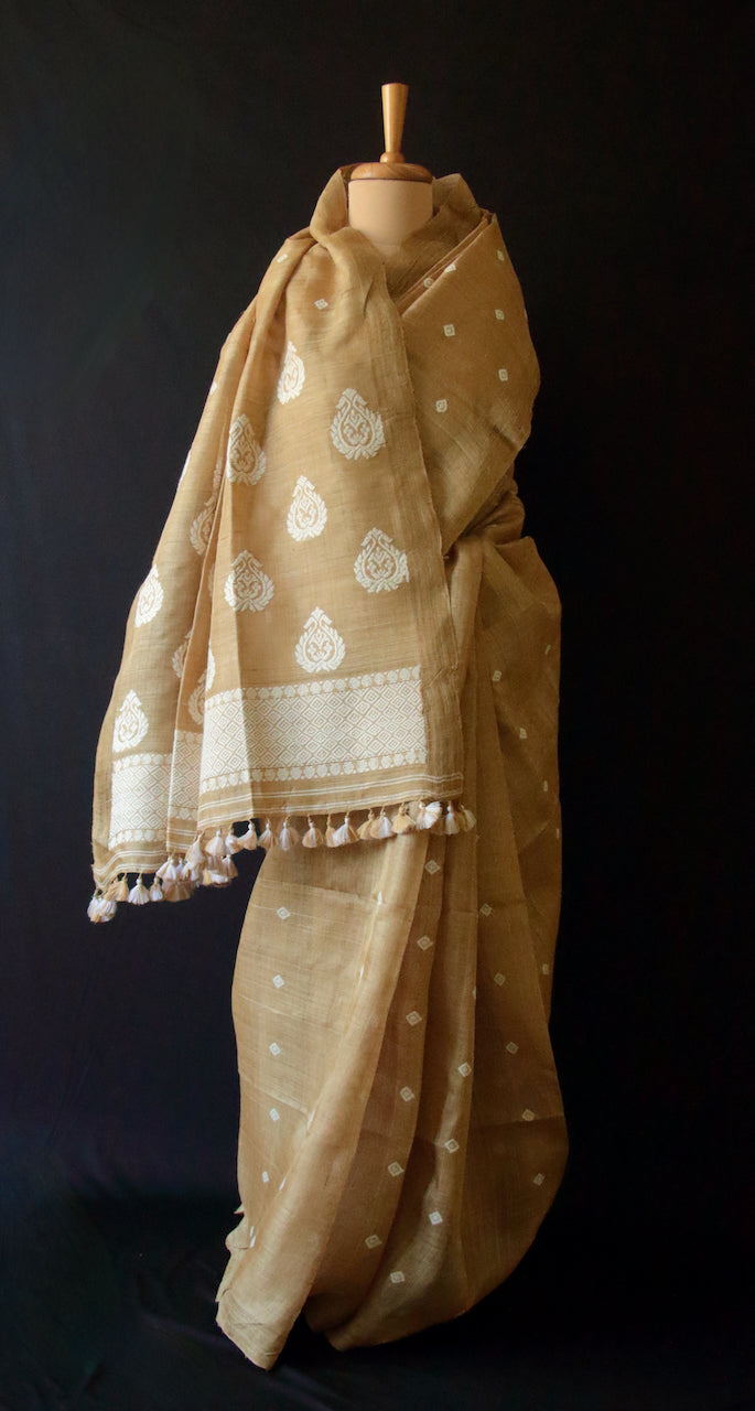 Muga Silk handloom Saree from Assam , India