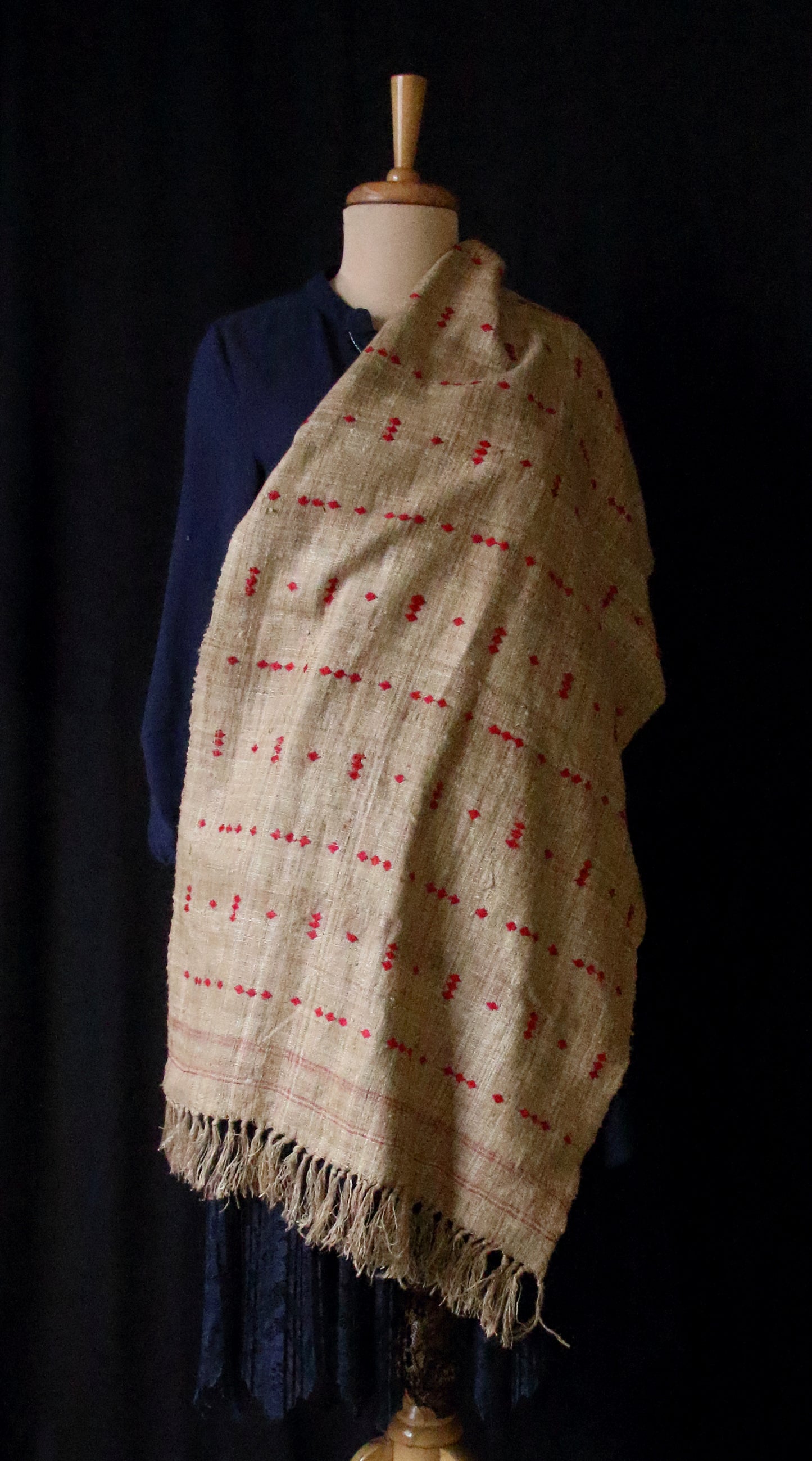 Handwoven Hand spun Muga Ghicha Silk Scarf from Assam