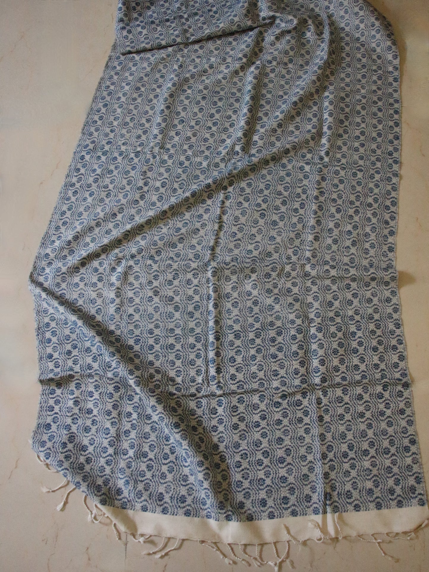 Patterned Eri Silk Handwoven Scarf from Assam
