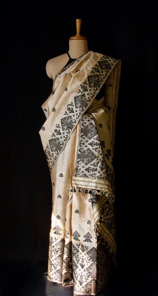 Tassar Silk Handloom Traditional Mekhla Chador Set
