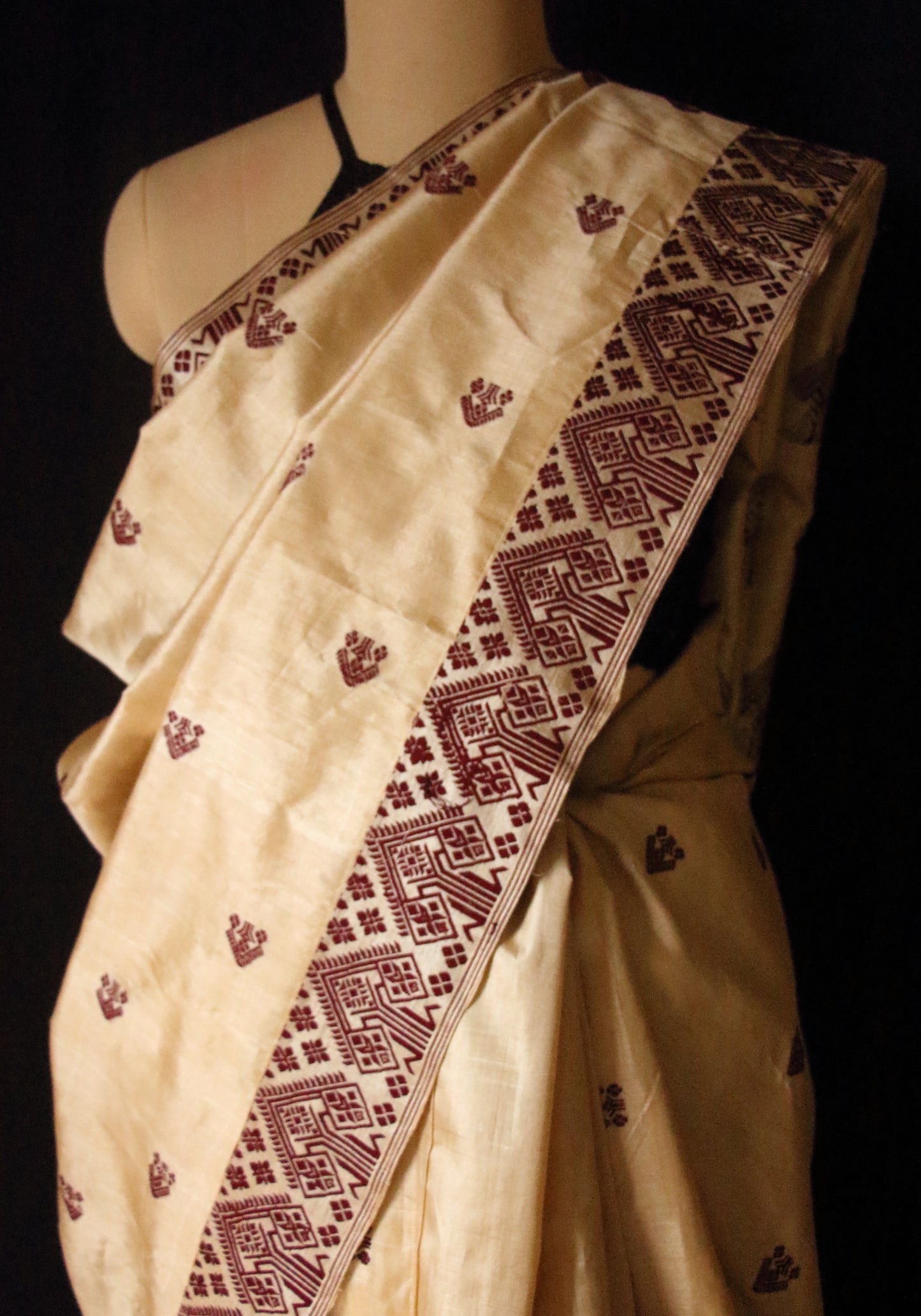 Handloom Tassah Silk Sari from Assam