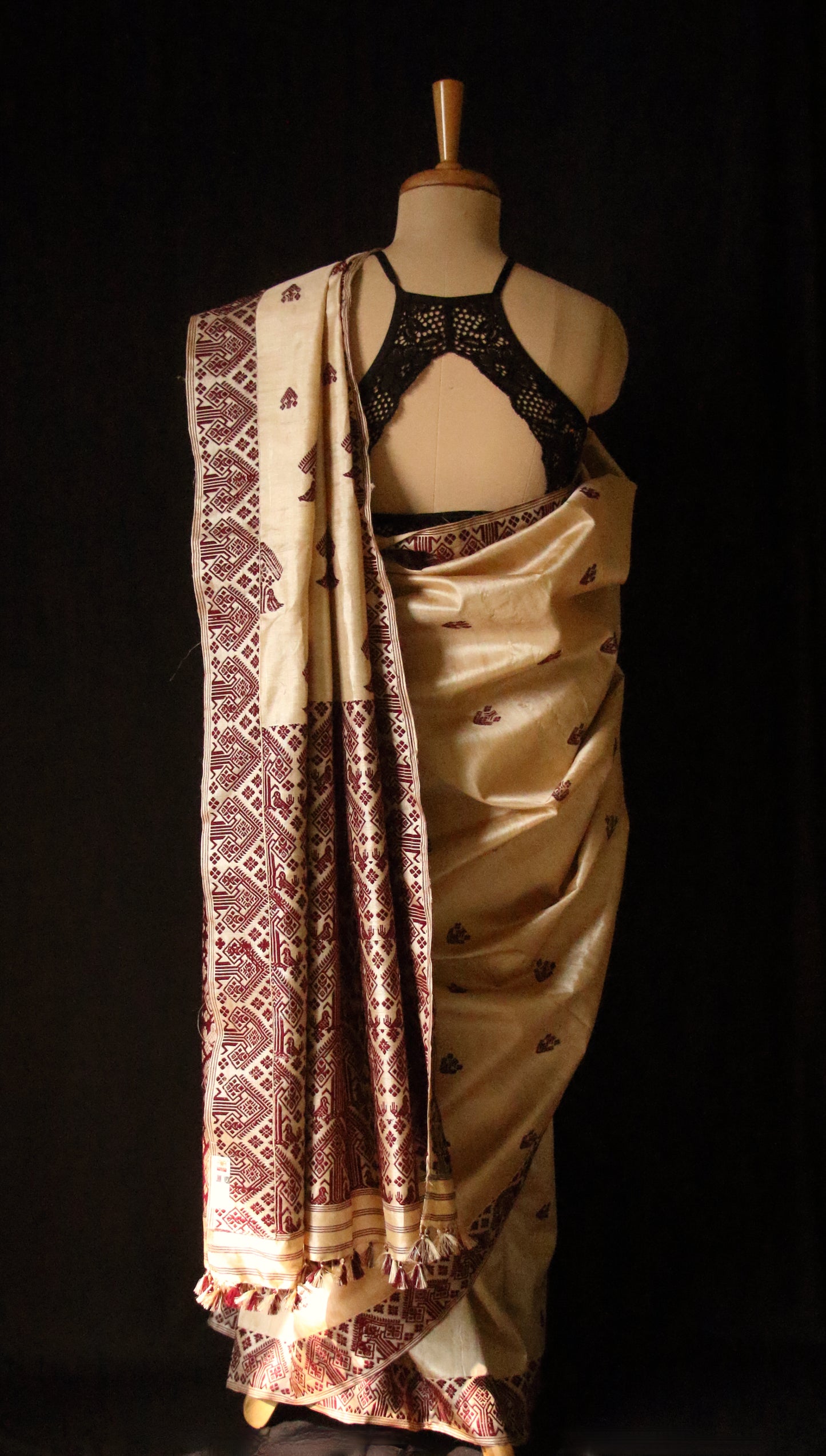 Handloom Tassah Silk Sari from Assam