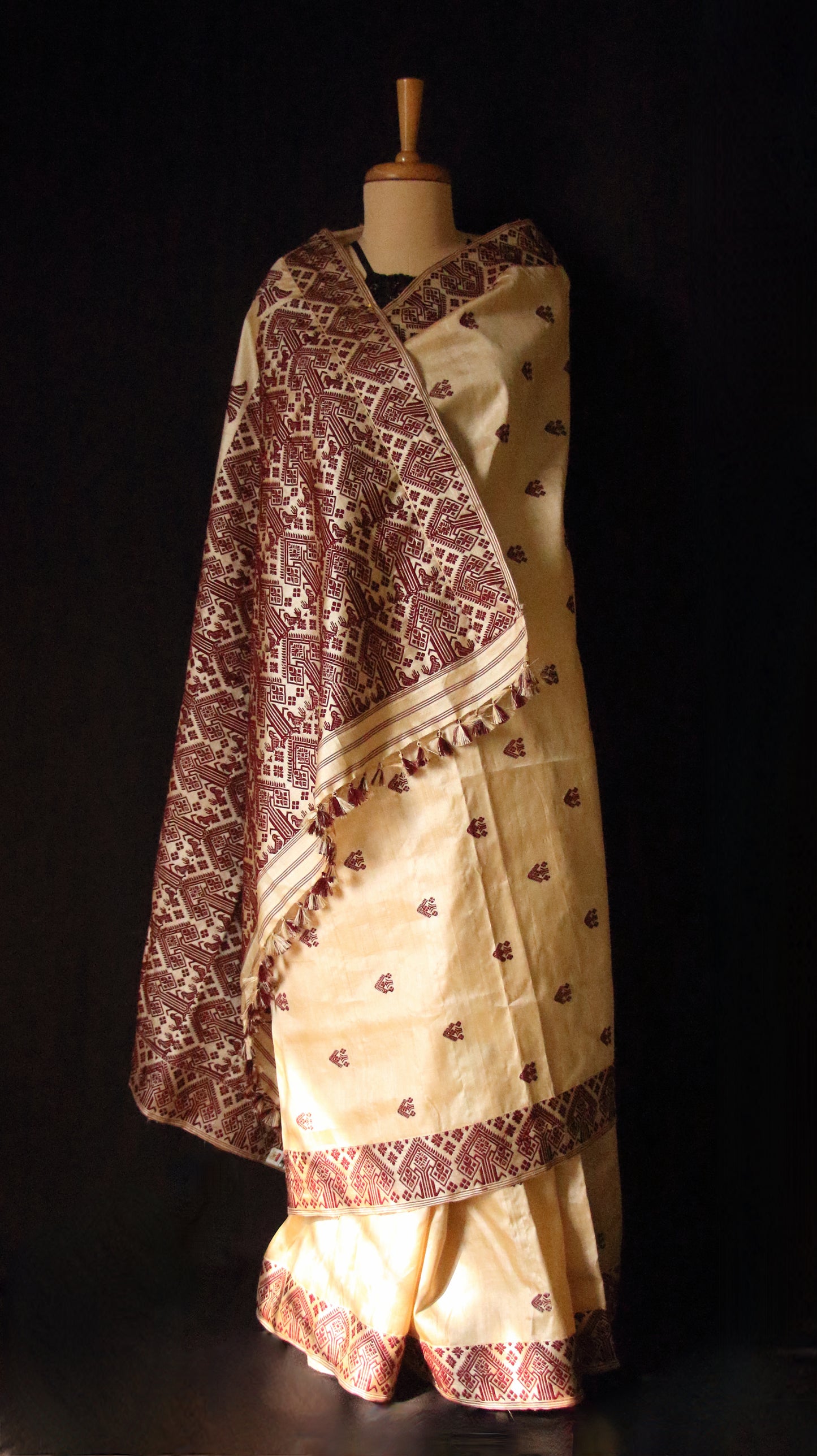 Handloom Tassah Silk Sari from Assam