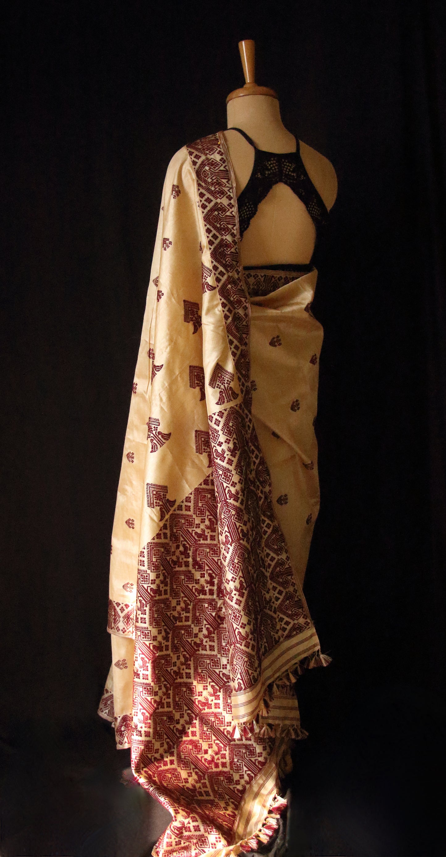 Handloom Tassah Silk Sari from Assam