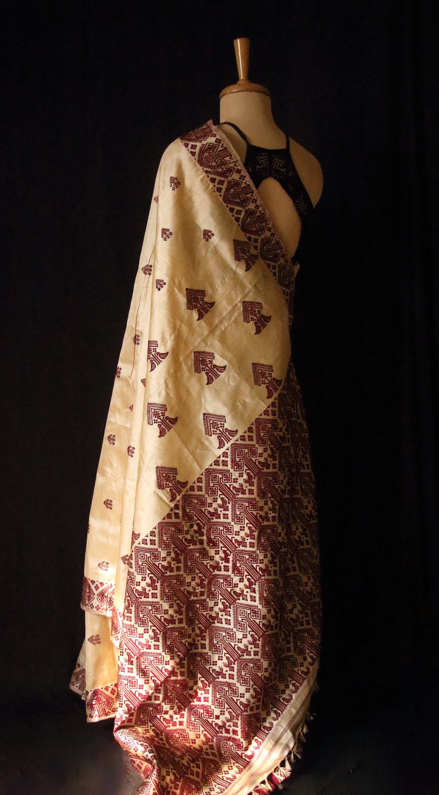 Handloom Tassah Silk Sari from Assam
