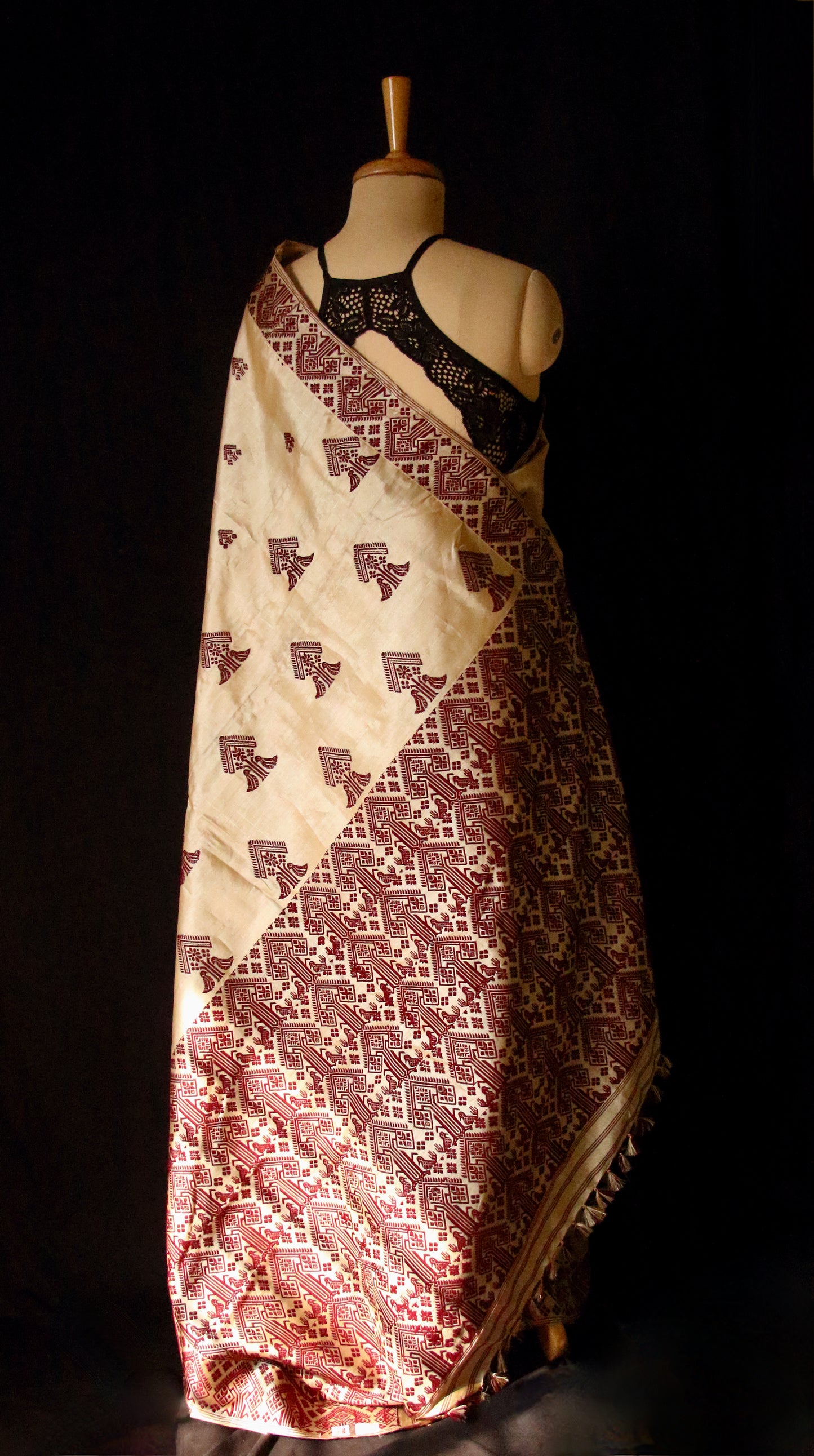 Handloom Tassah Silk Sari from Assam