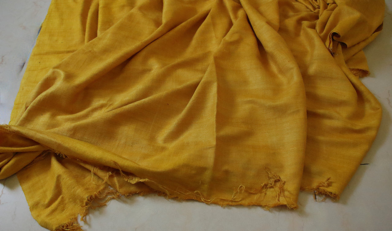 Handwoven Natural dyed Hundred percent Eri Silk / Made from Hand Spun Yarns from Assam / Width 50"