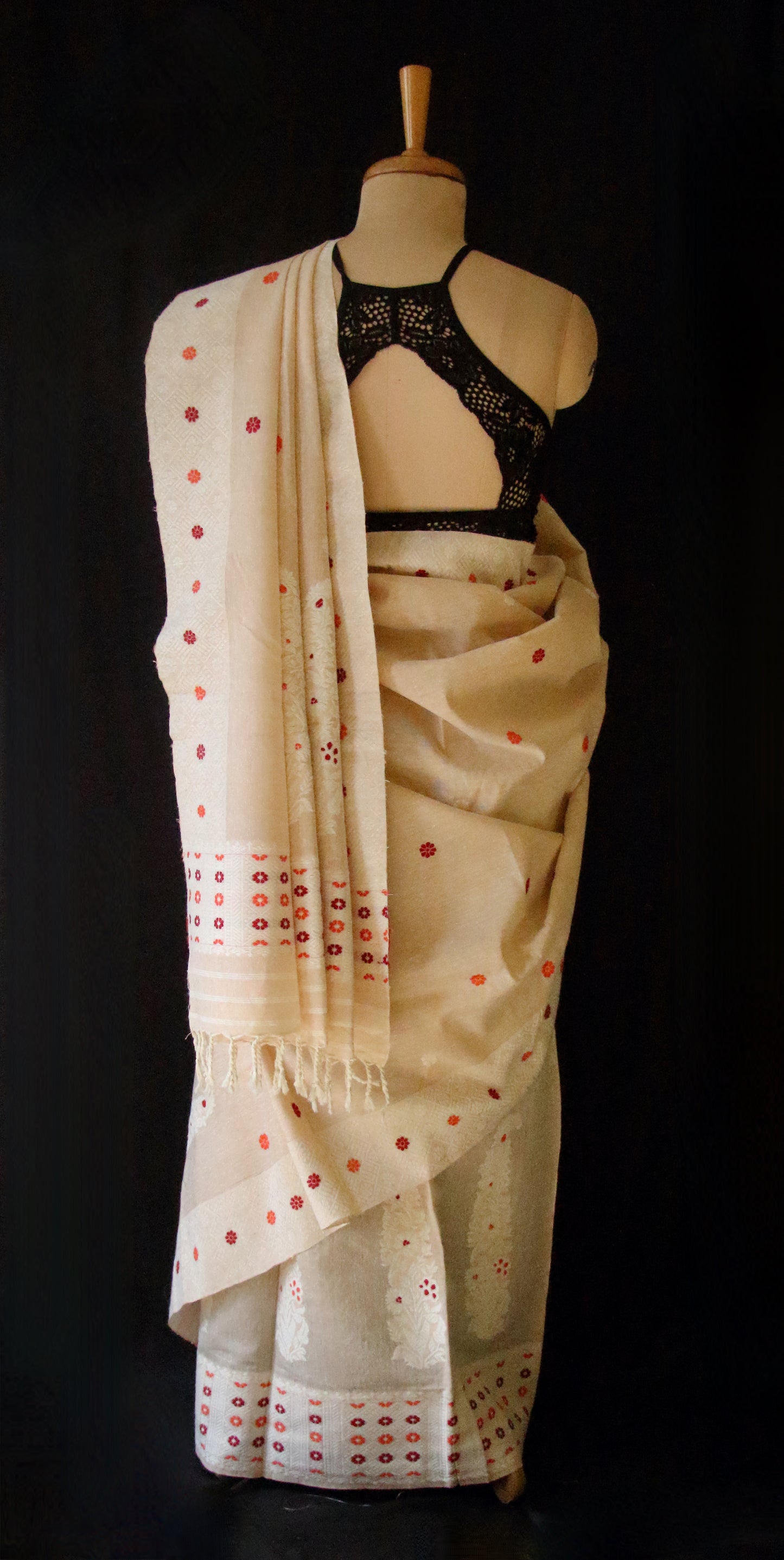 Soft Pink Tassar & Eri Silk Mekhla Chador Set