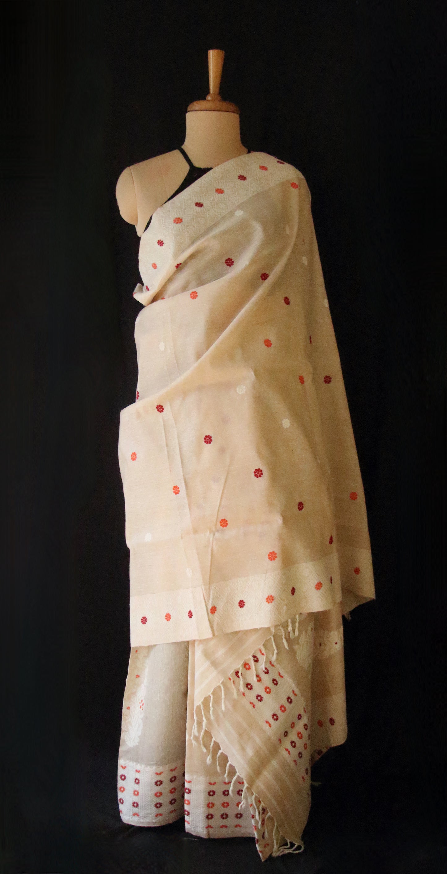 Soft Pink Tassar & Eri Silk Mekhla Chador Set