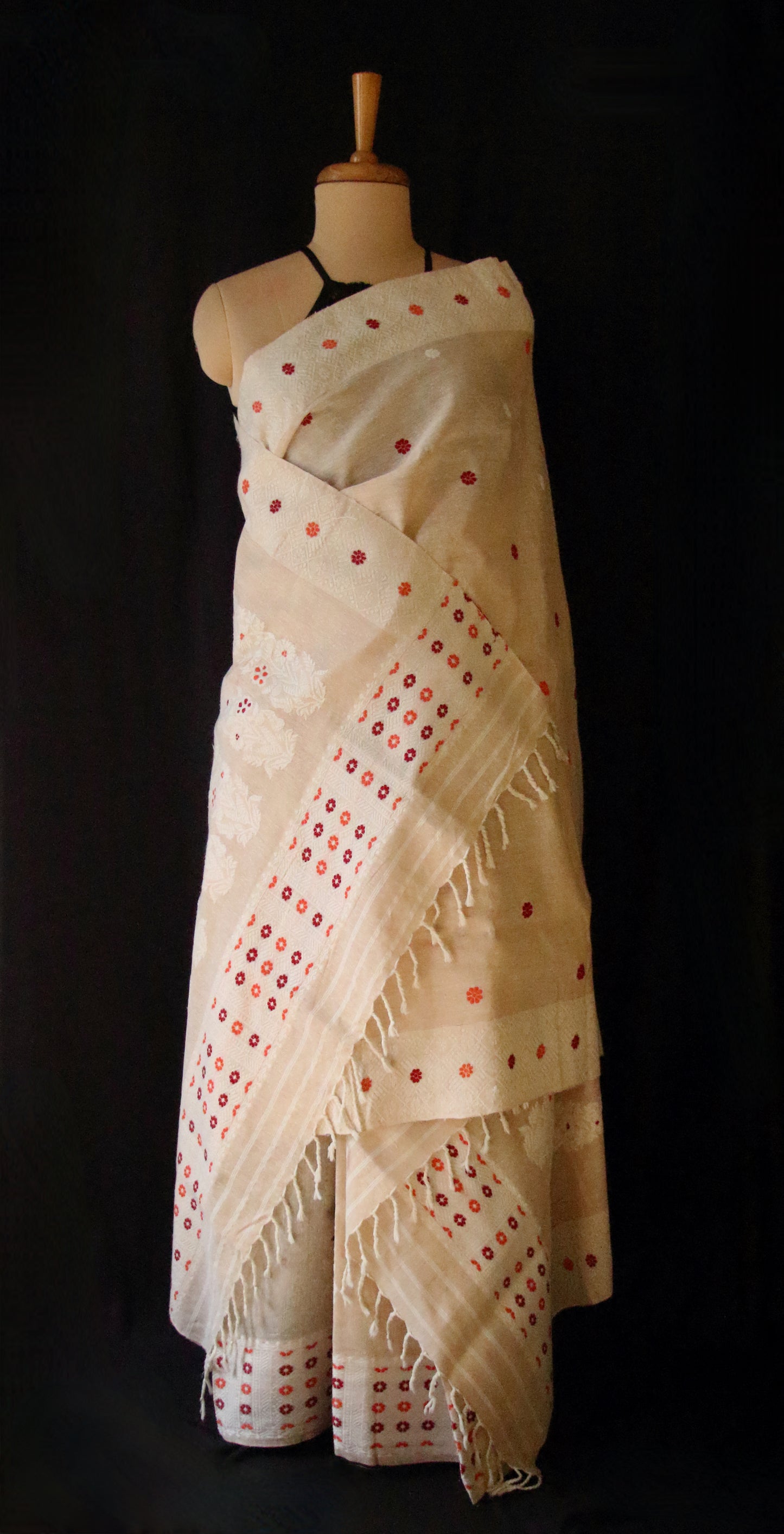 Soft Pink Tassar & Eri Silk Mekhla Chador Set