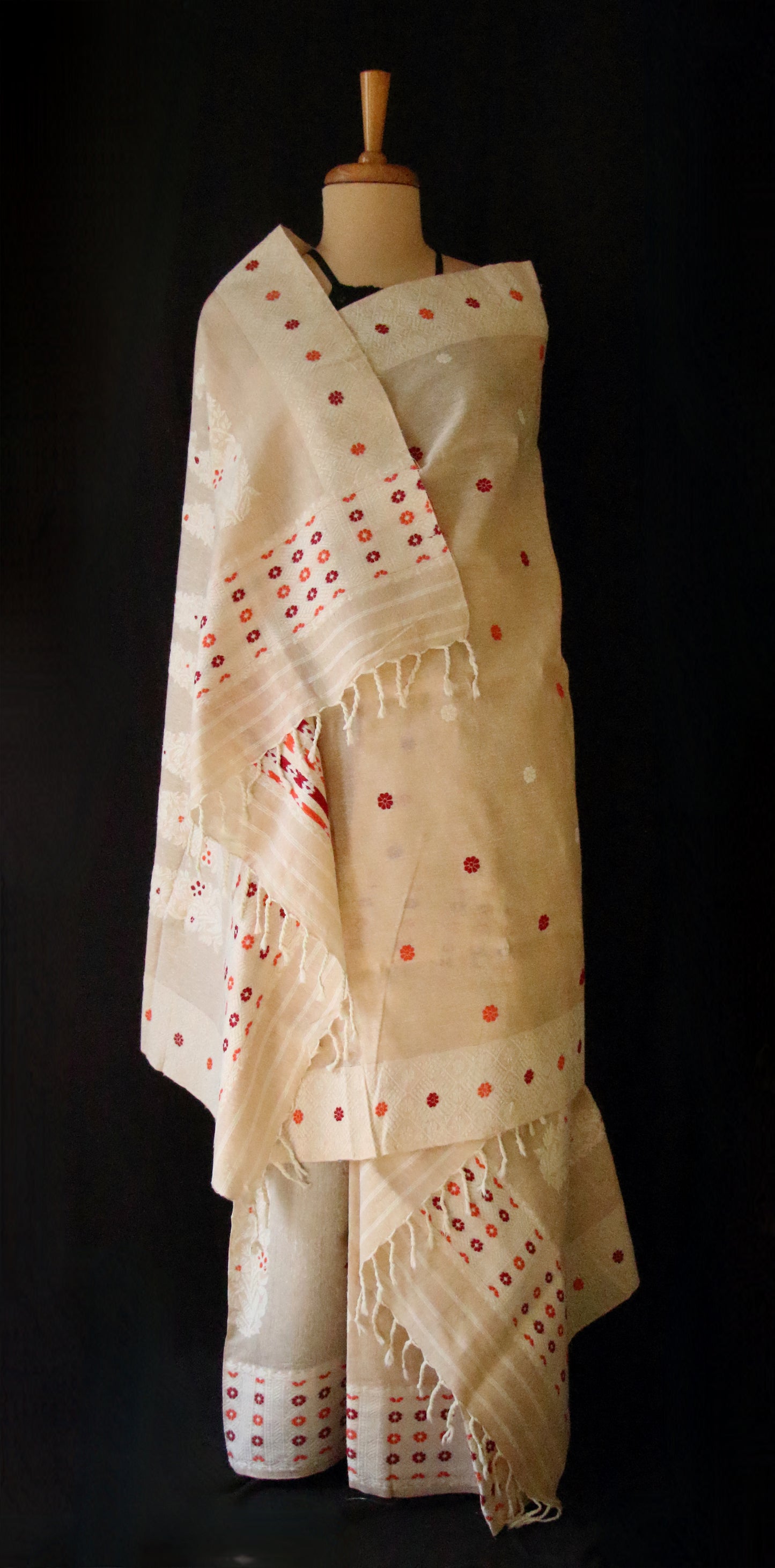 Soft Pink Tassar & Eri Silk Mekhla Chador Set