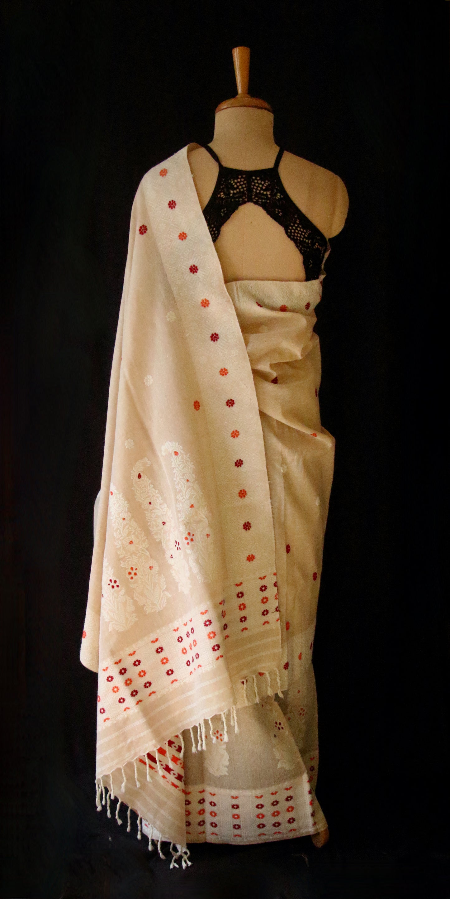 Soft Pink Tassar & Eri Silk Mekhla Chador Set