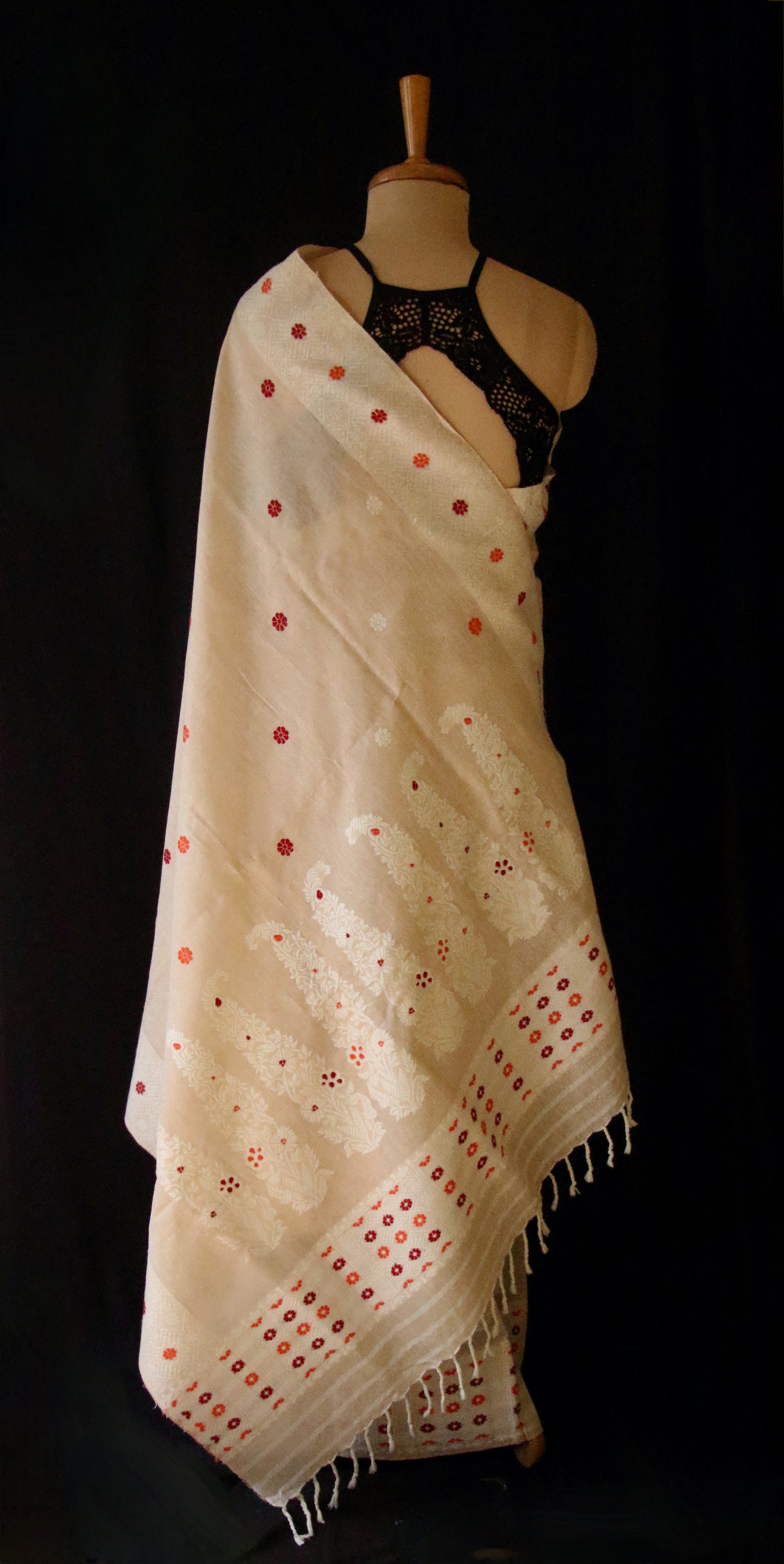 Soft Pink Tassar & Eri Silk Mekhla Chador Set