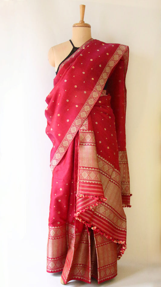 Natural Dyed  Handloom Mulberry Silk Mekhla Chador Set