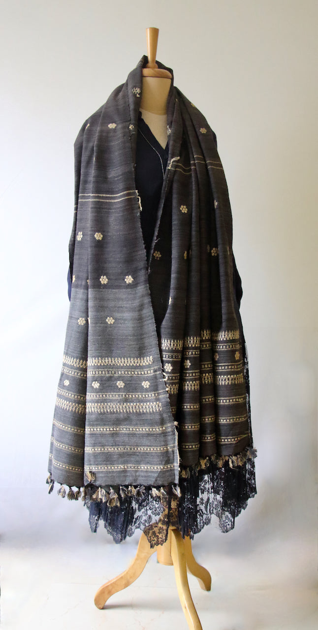 Handwoven Natural Dyed Hand Spun Eri Silk Shawl From Assam