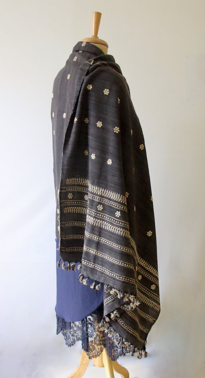 Handwoven Natural Dyed Hand Spun Eri Silk Shawl From Assam