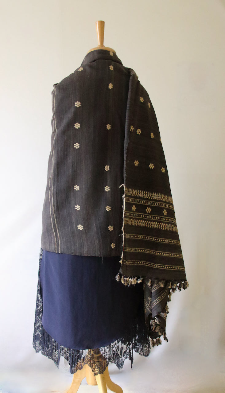 Handwoven Natural Dyed Hand Spun Eri Silk Shawl From Assam