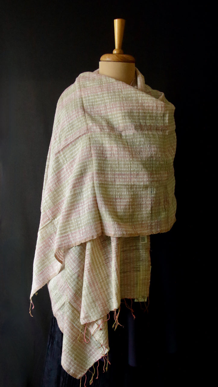 Natural Dyed Eri  Silk Handloom Muffler from Assam