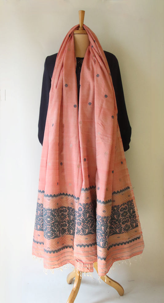 Handwoven Natural Dyed Eri Silk Dupatta / Wrap  from Assam