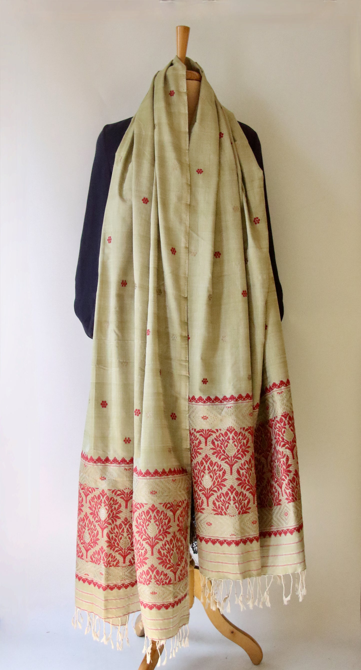 Handwoven Natural Dyed Eri Silk Dupatta / Wrap  from Assam