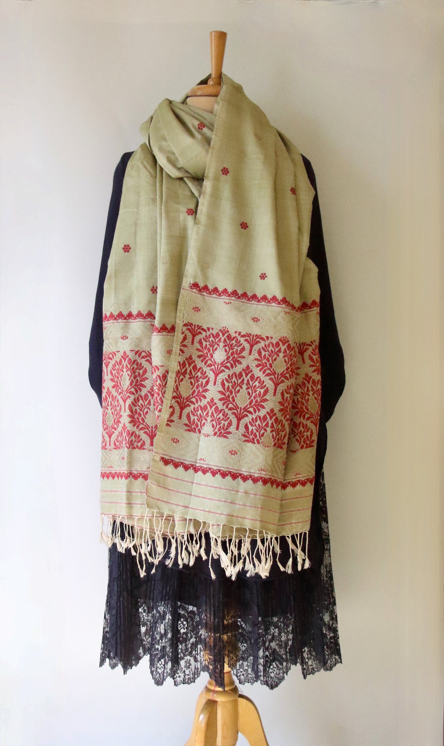Handwoven Natural Dyed Eri Silk Dupatta / Wrap  from Assam