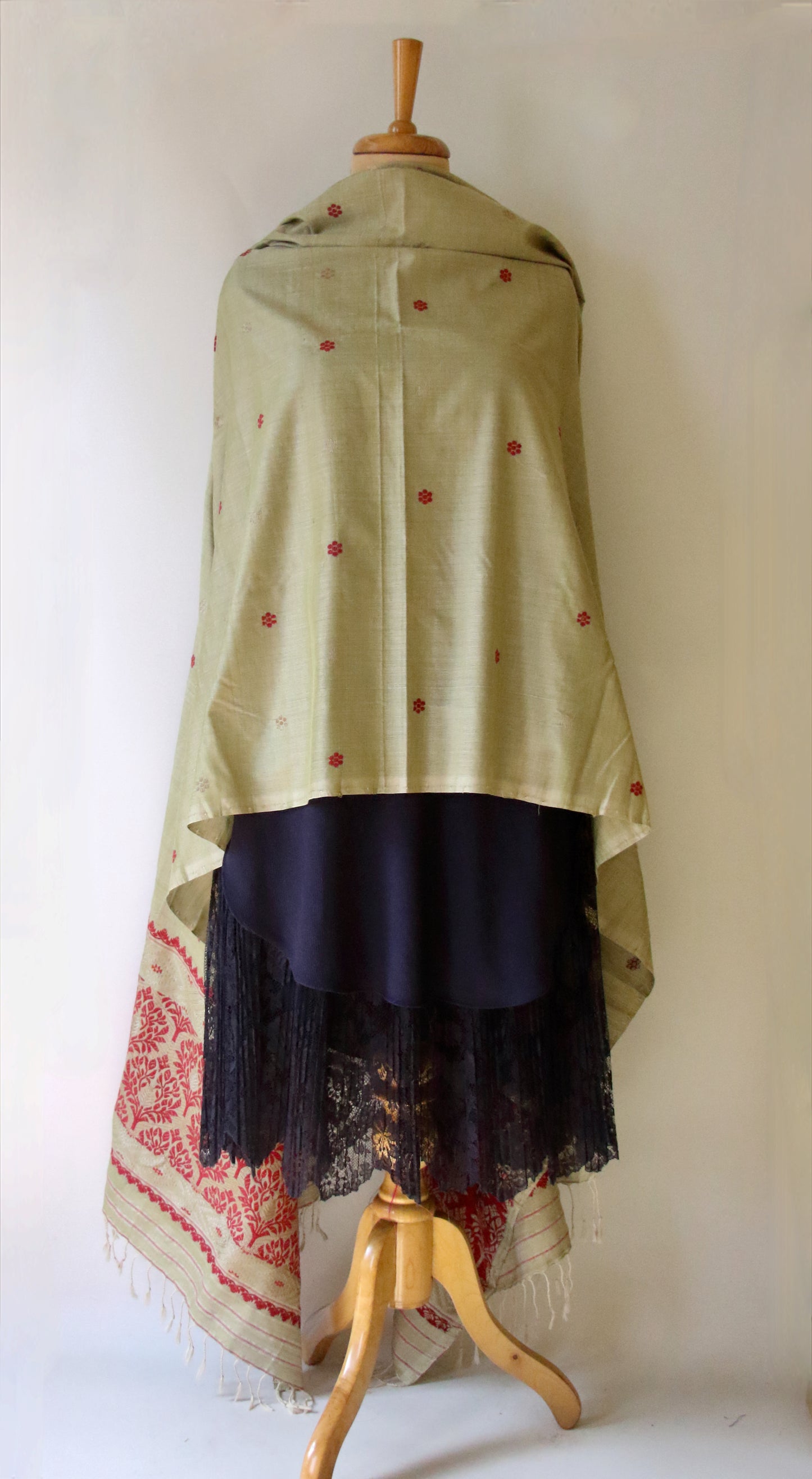 Handwoven Natural Dyed Eri Silk Dupatta / Wrap  from Assam