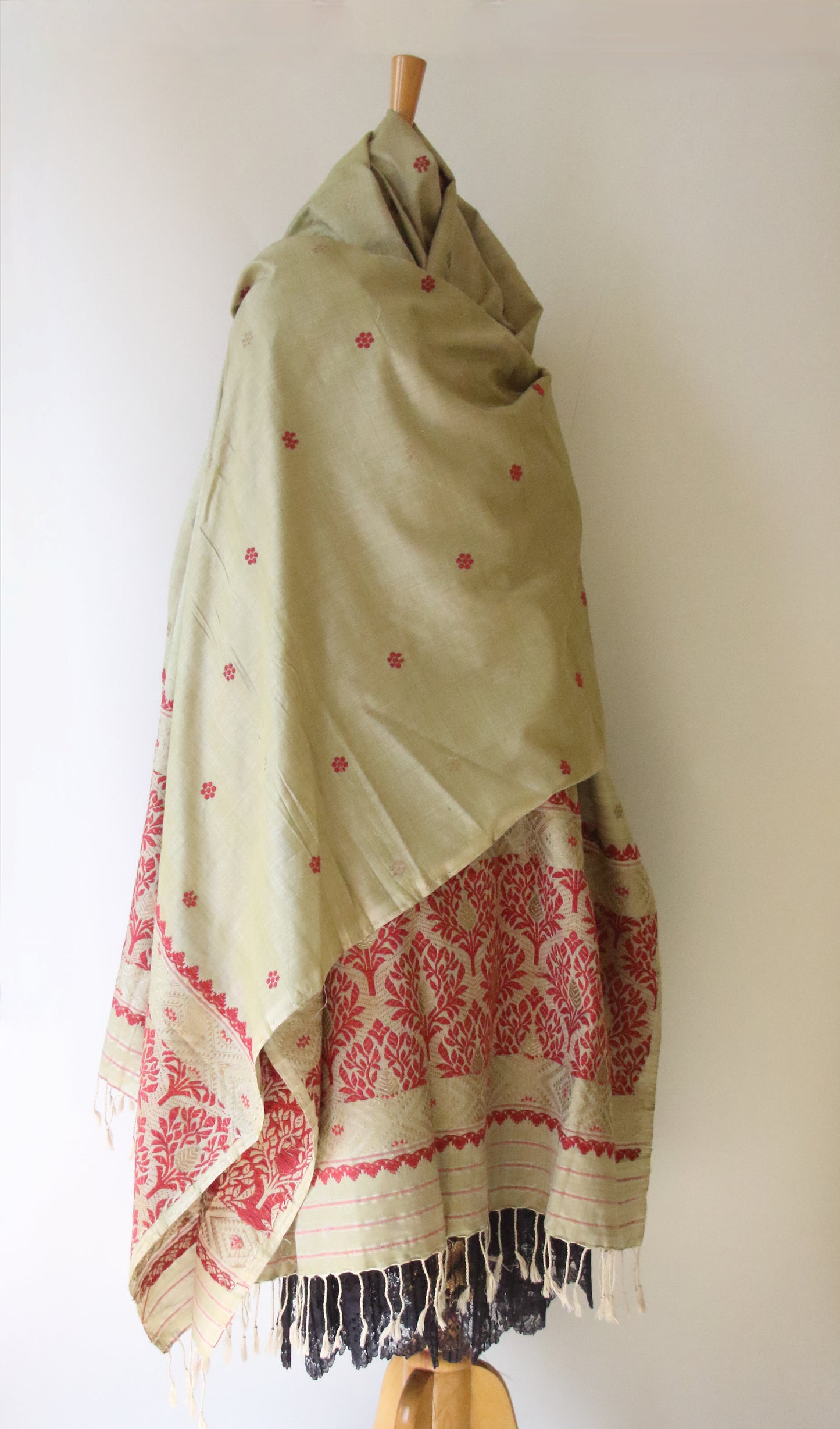 Handwoven Natural Dyed Eri Silk Dupatta / Wrap  from Assam