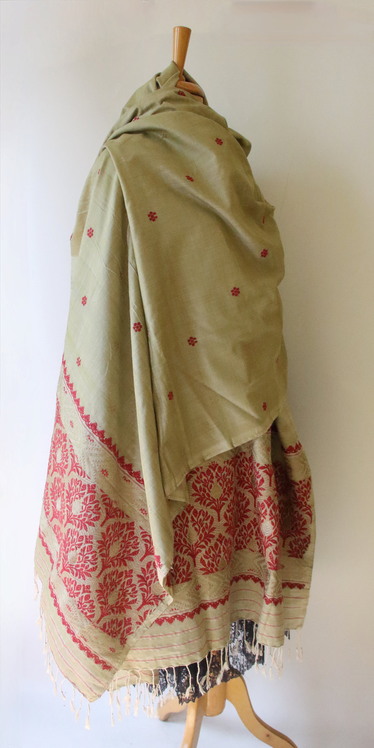 Handwoven Natural Dyed Eri Silk Dupatta / Wrap  from Assam