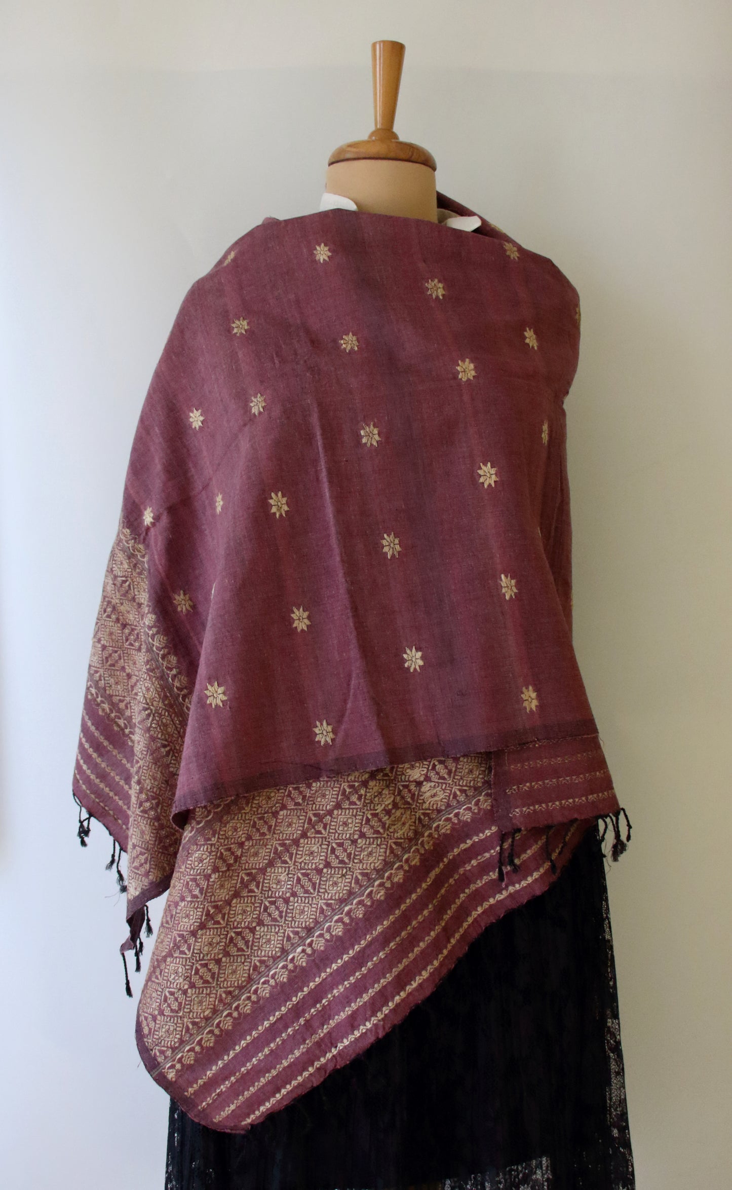 Natural dyed  Eri Silk Handwoven Scarf / Stole from Assam