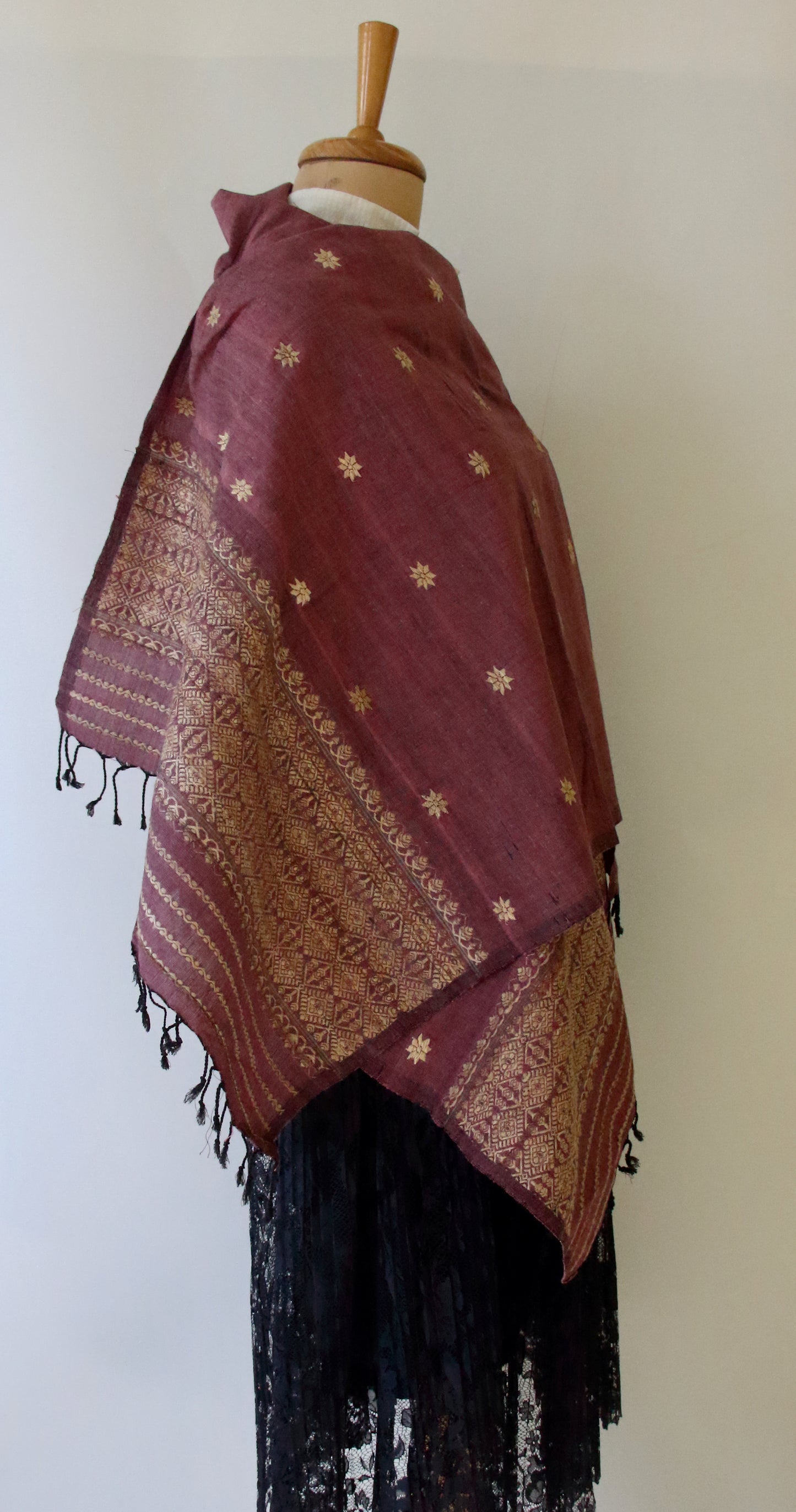 Natural dyed  Eri Silk Handwoven Scarf / Stole from Assam