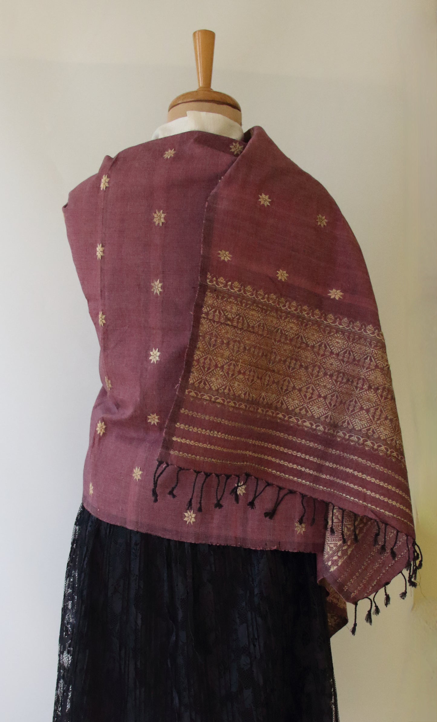 Natural dyed  Eri Silk Handwoven Scarf / Stole from Assam