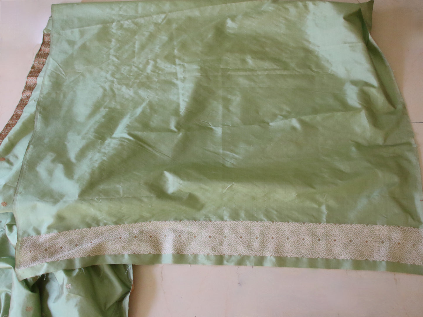 Pista Green Handloom Silk Saree from Assam