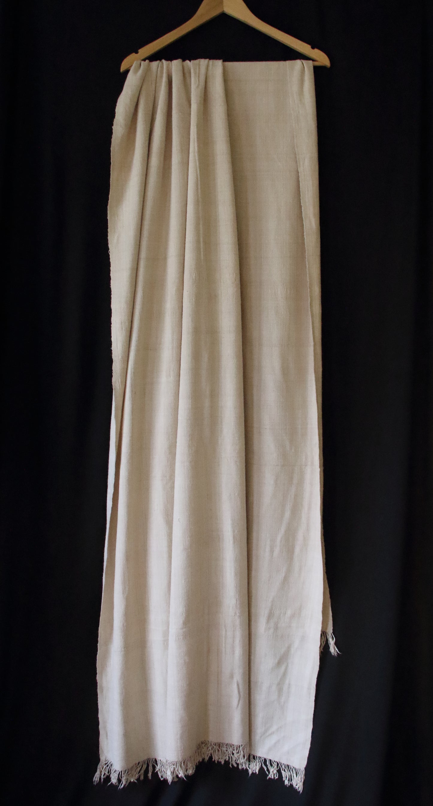 Natural soft beige Handwoven / Handspun Eri Silk Shawl from Assam