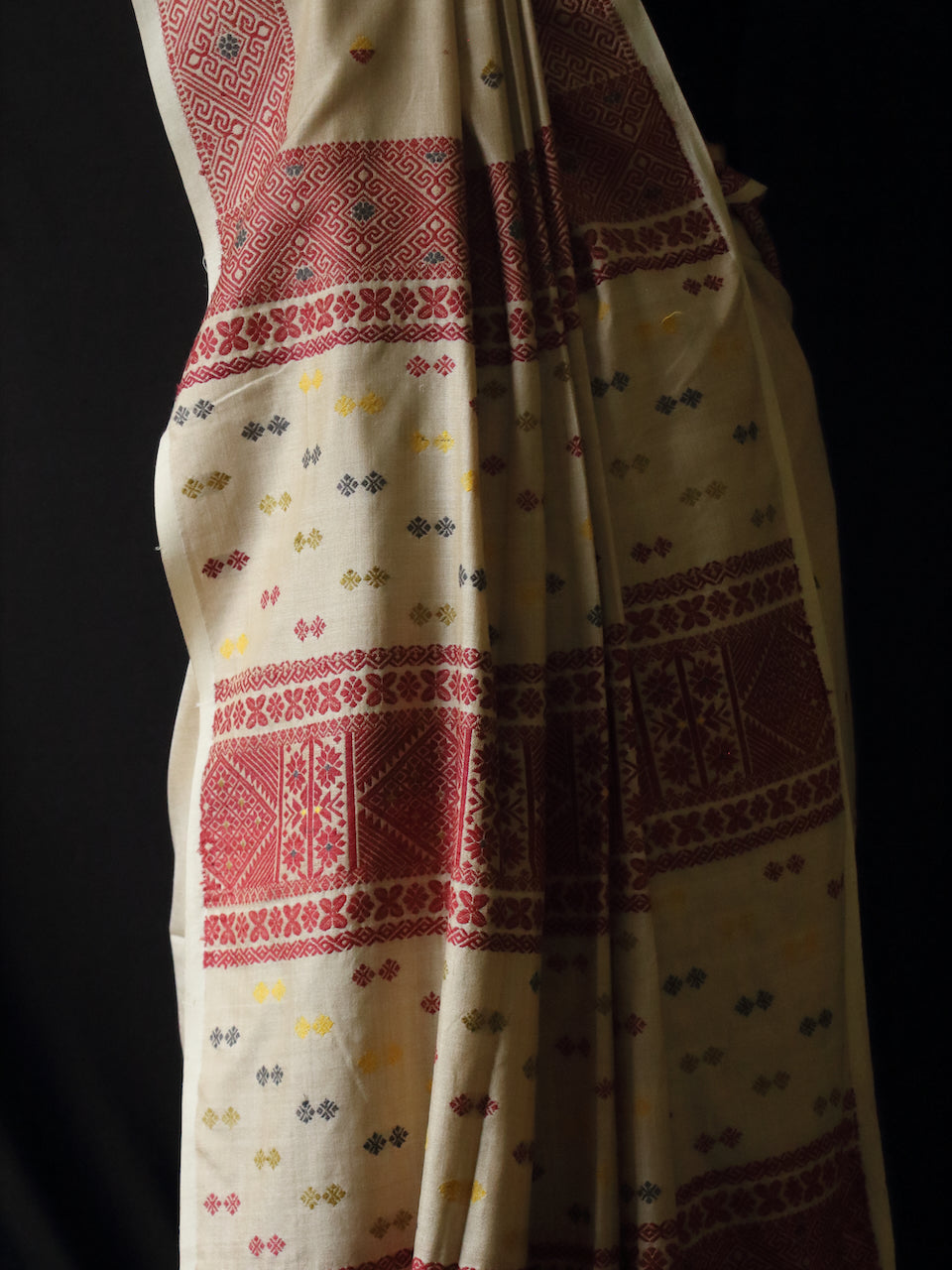 Natural Dyed Handloom Eri Silk Saree from Assam , India