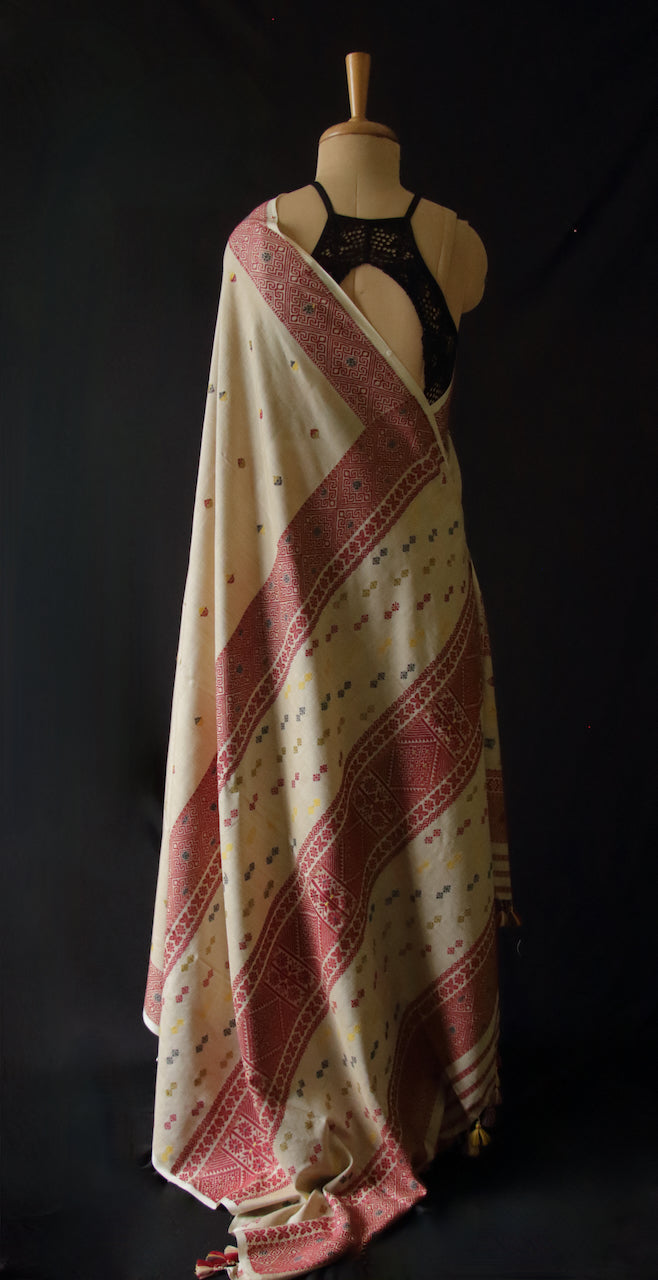 Natural Dyed Handloom Eri Silk Saree from Assam , India