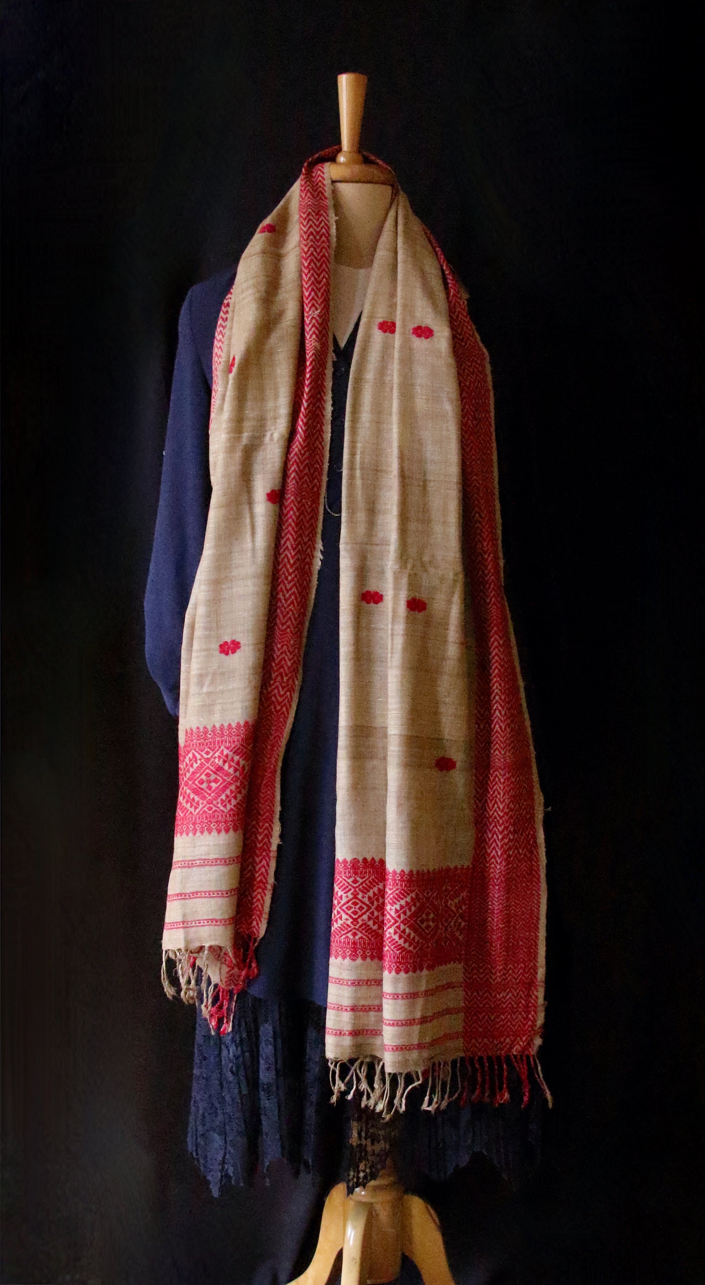 Natural dyed Eri Silk Handwoven Small Size Shawl  from Assam