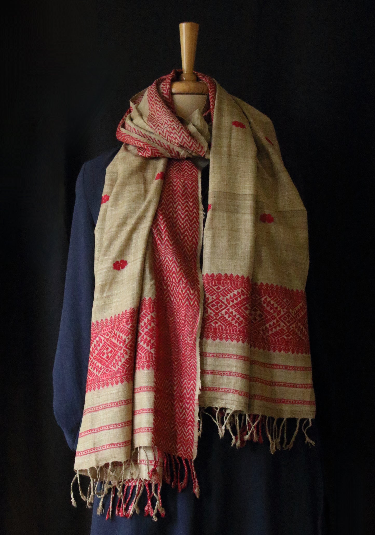 Natural dyed Eri Silk Handwoven Small Size Shawl  from Assam