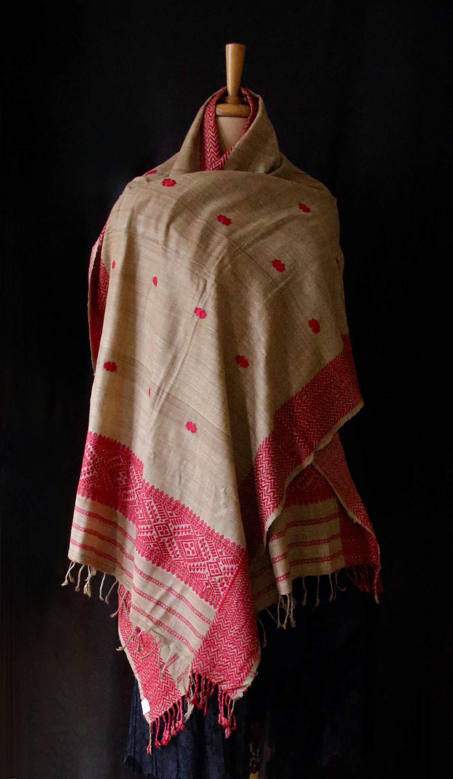 Natural dyed Eri Silk Handwoven Small Size Shawl  from Assam
