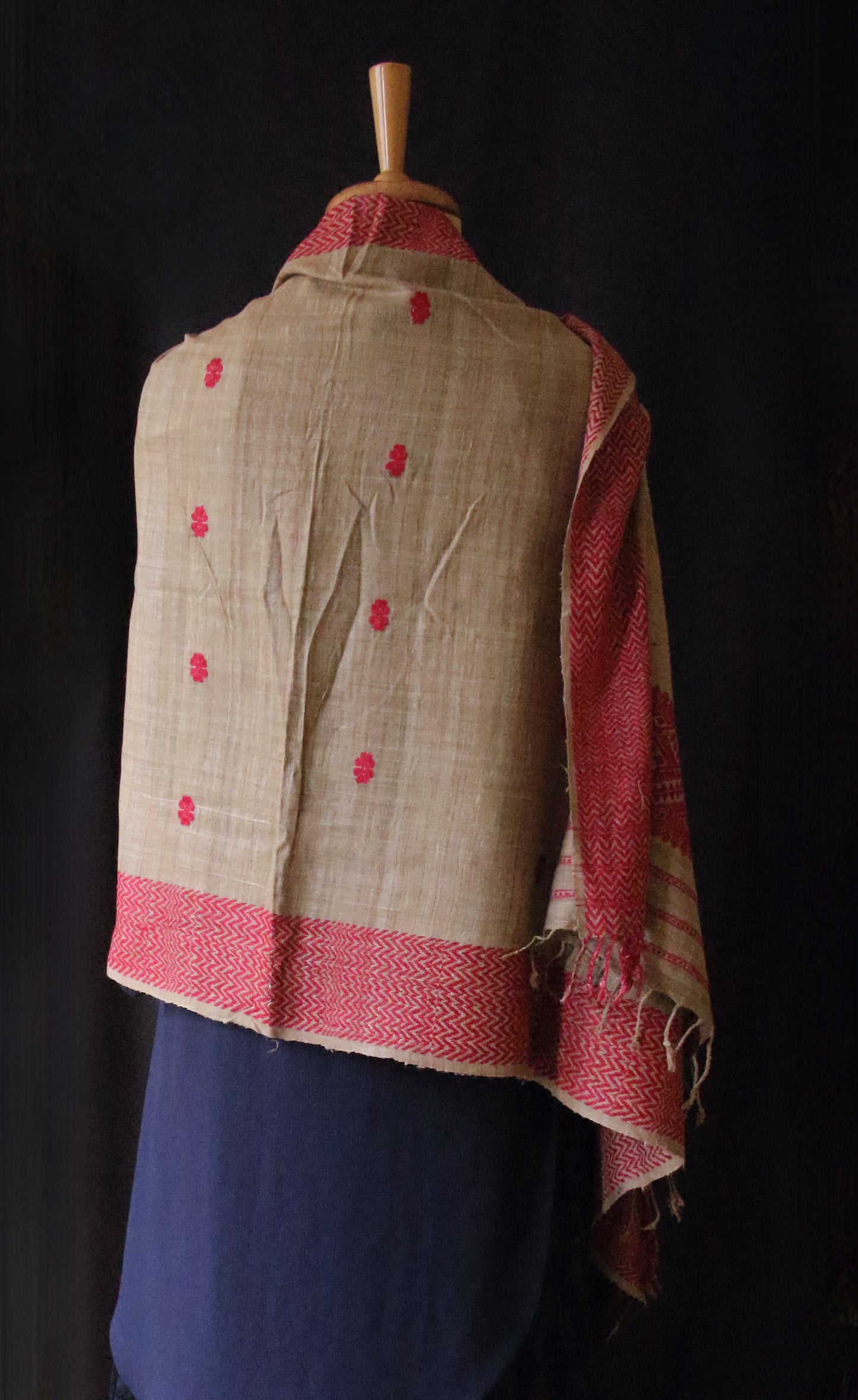 Natural dyed Eri Silk Handwoven Small Size Shawl  from Assam