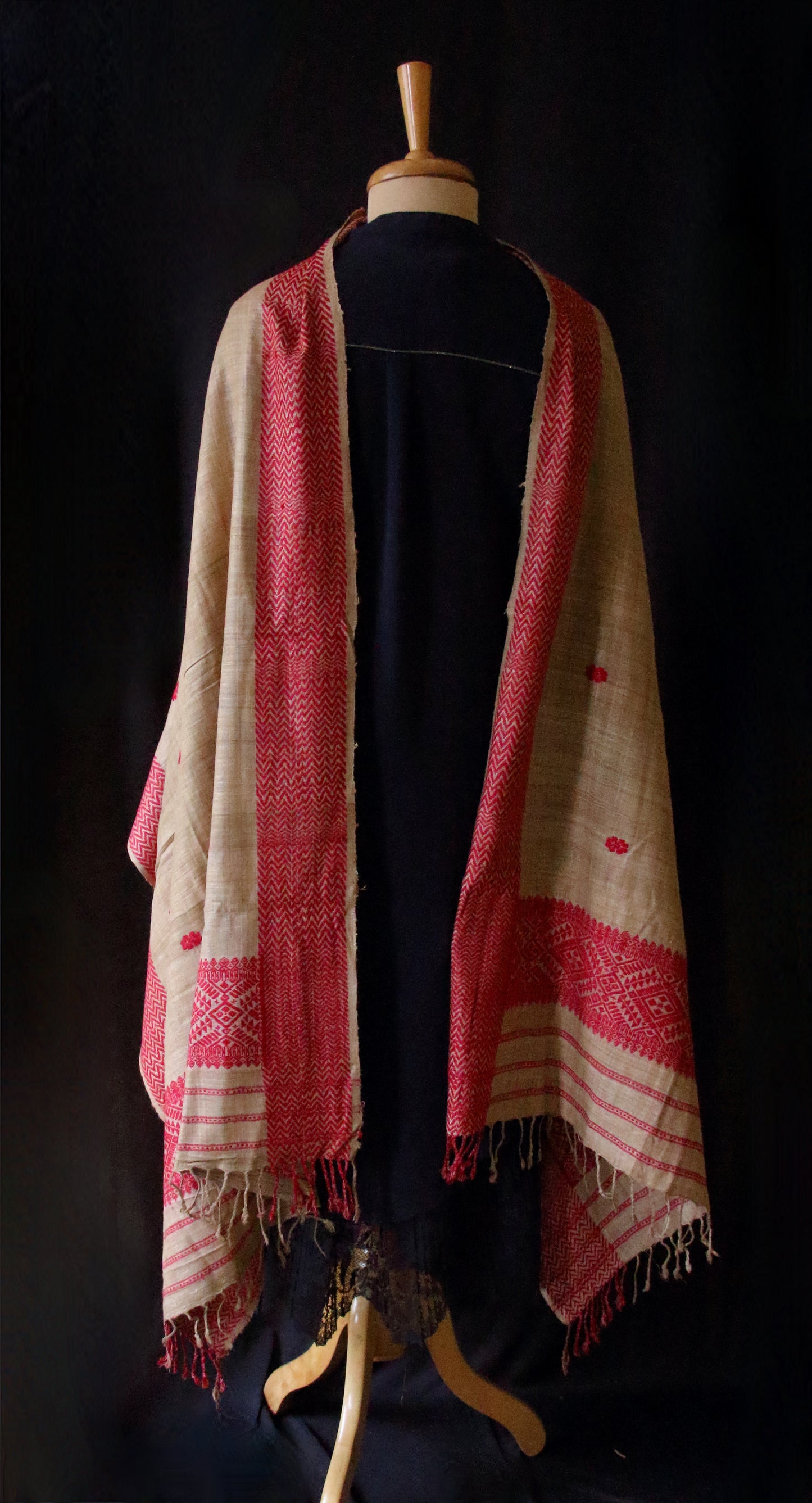 Natural dyed Eri Silk Handwoven Small Size Shawl  from Assam