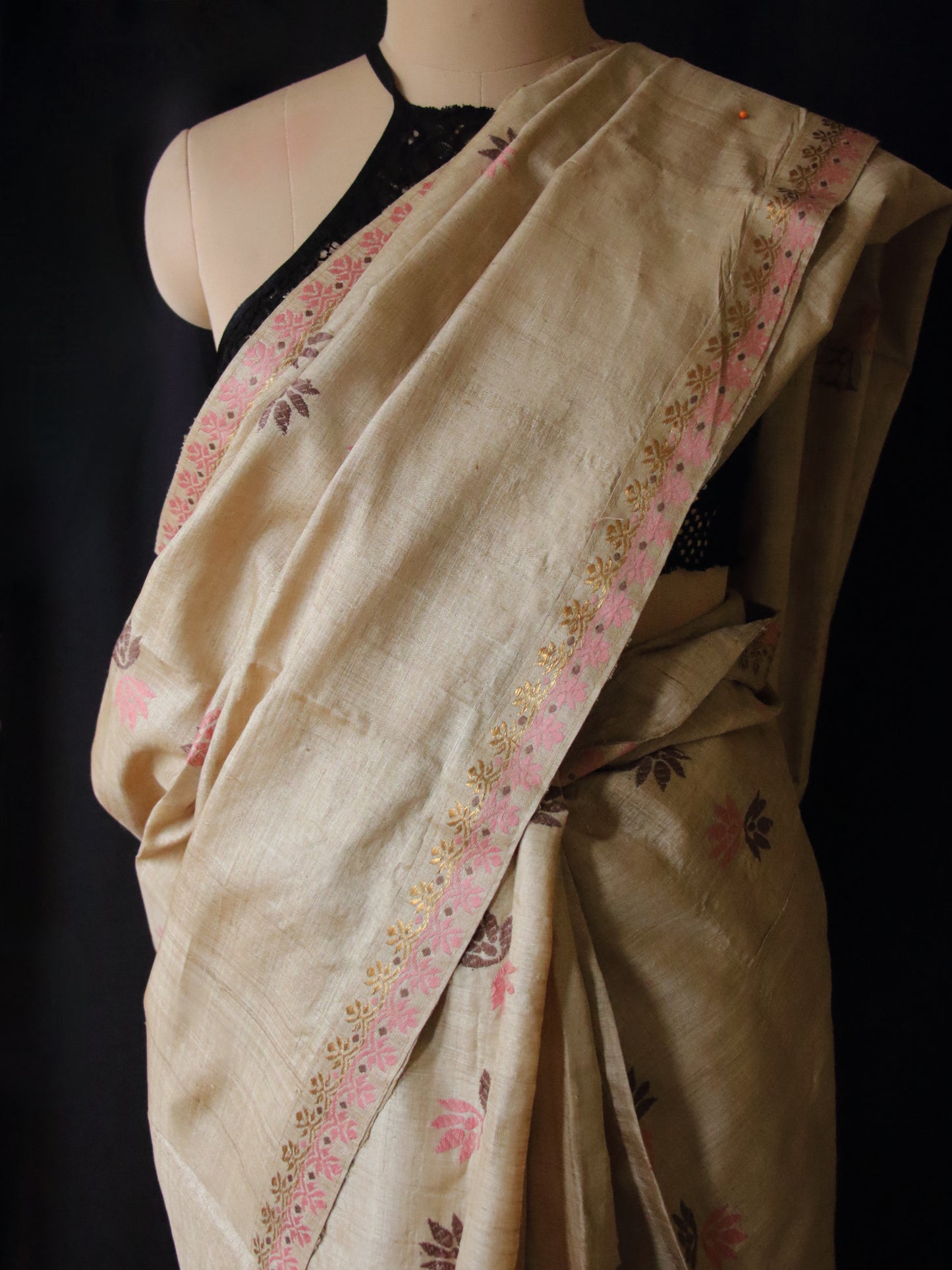 Authentic Handloom Muga Silk Saree from Assam