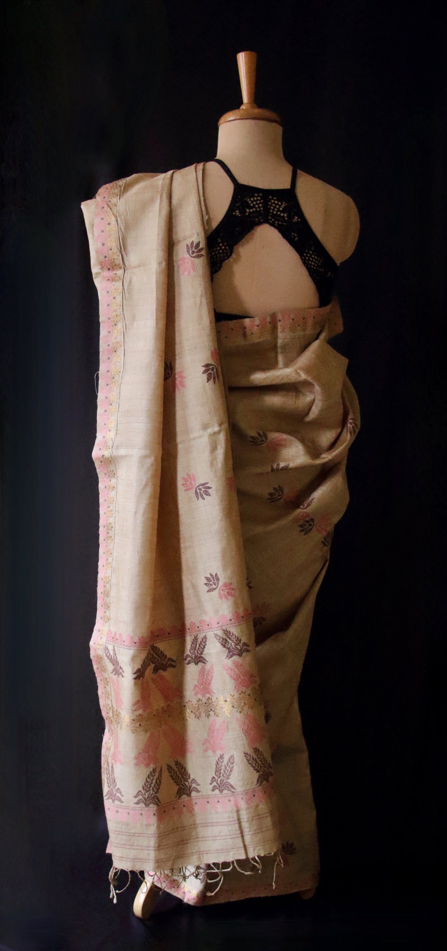 Authentic Handloom Muga Silk Saree from Assam
