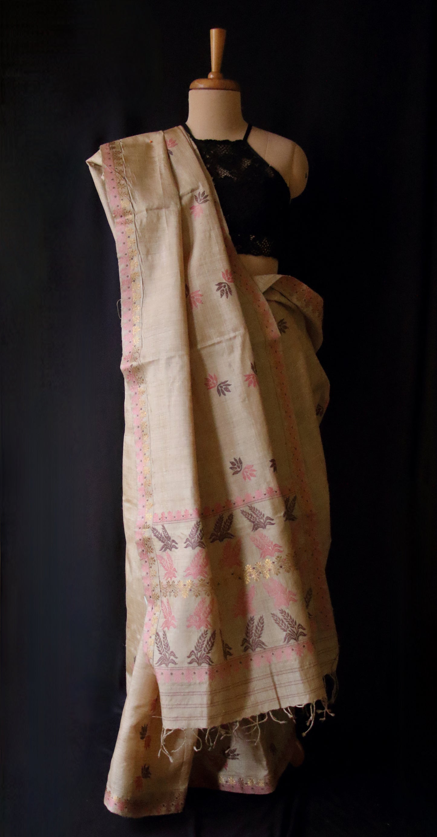 Authentic Handloom Muga Silk Saree from Assam