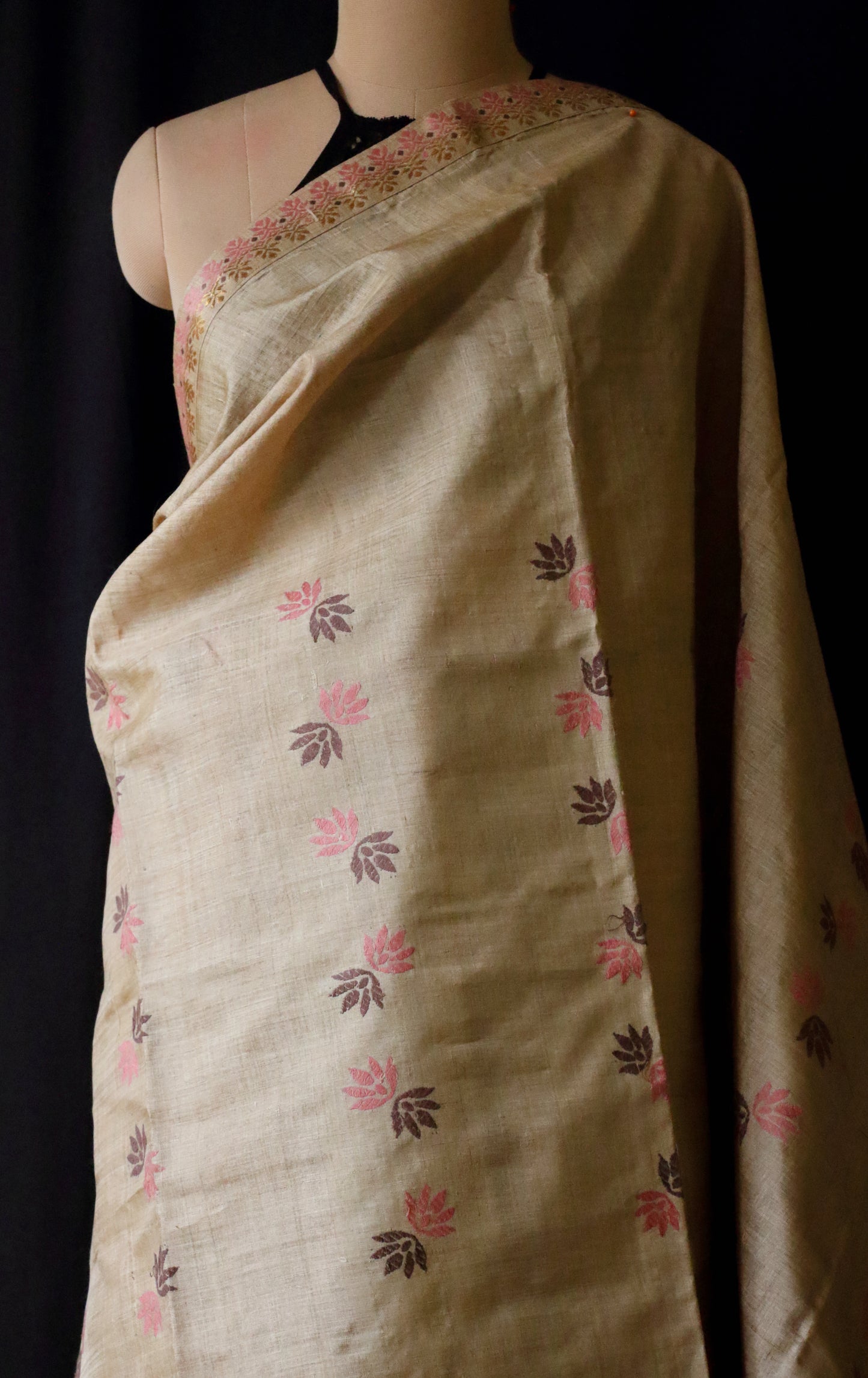 Authentic Handloom Muga Silk Saree from Assam