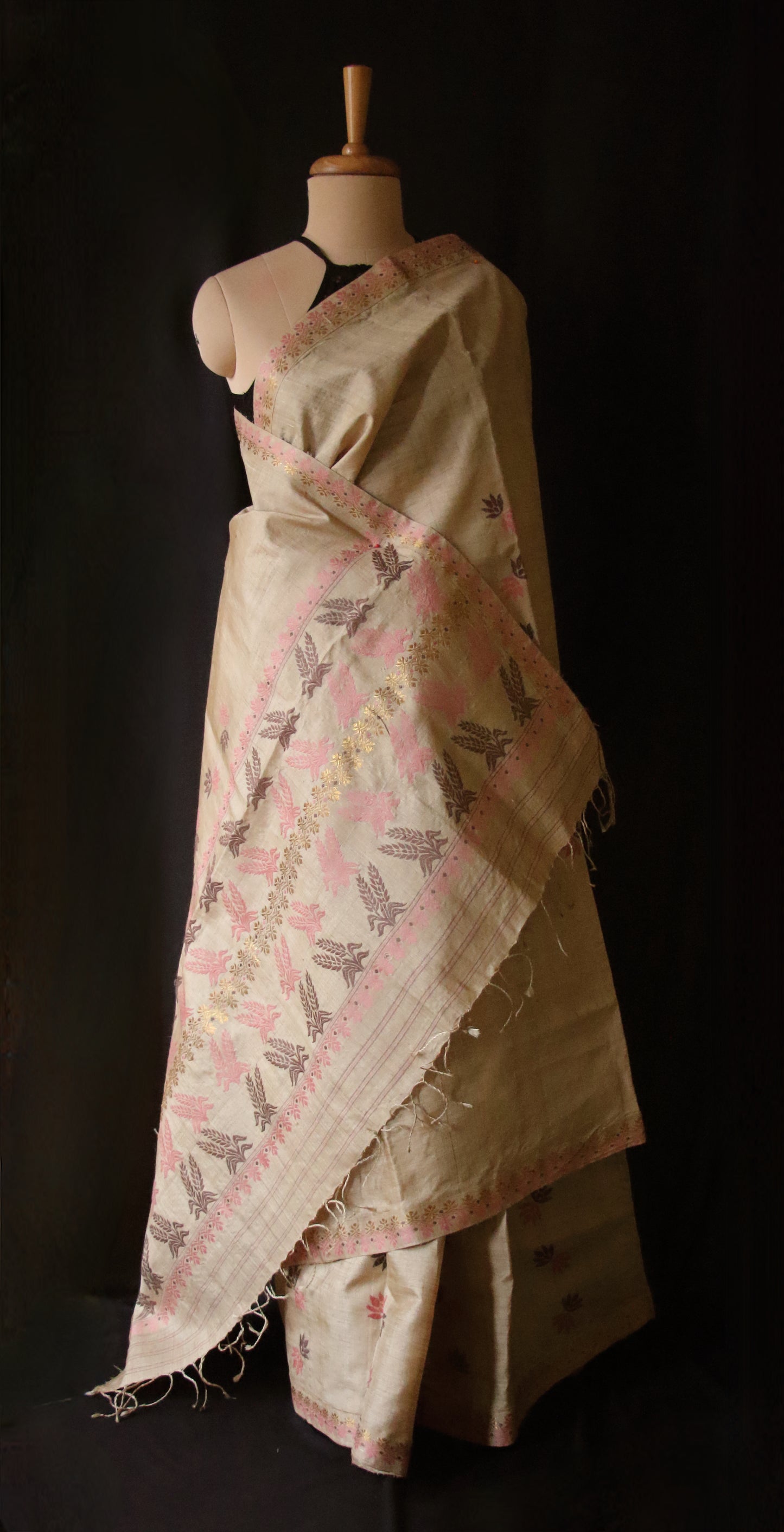 Authentic Handloom Muga Silk Saree from Assam